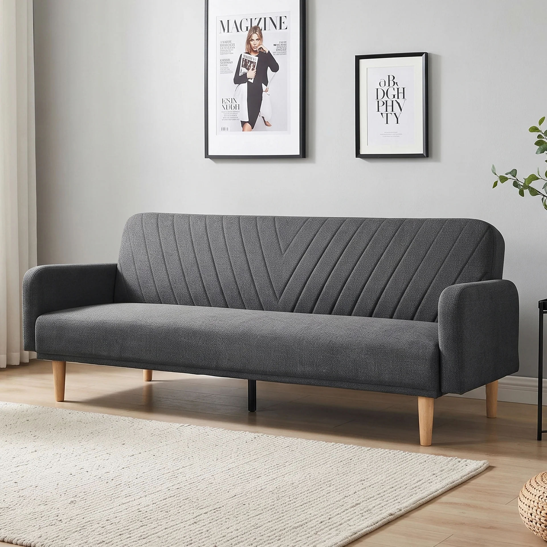 Kiri 3 Seater Sofa Bed - Grey - Image 3