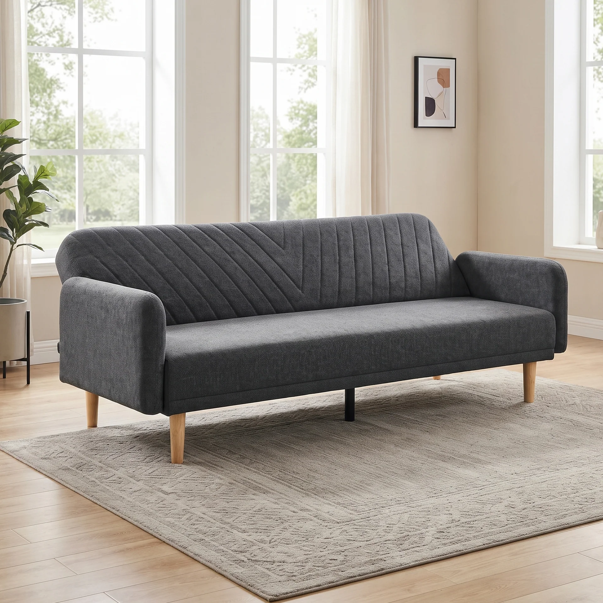 Kiri 3 Seater Sofa Bed - Grey - Image 5