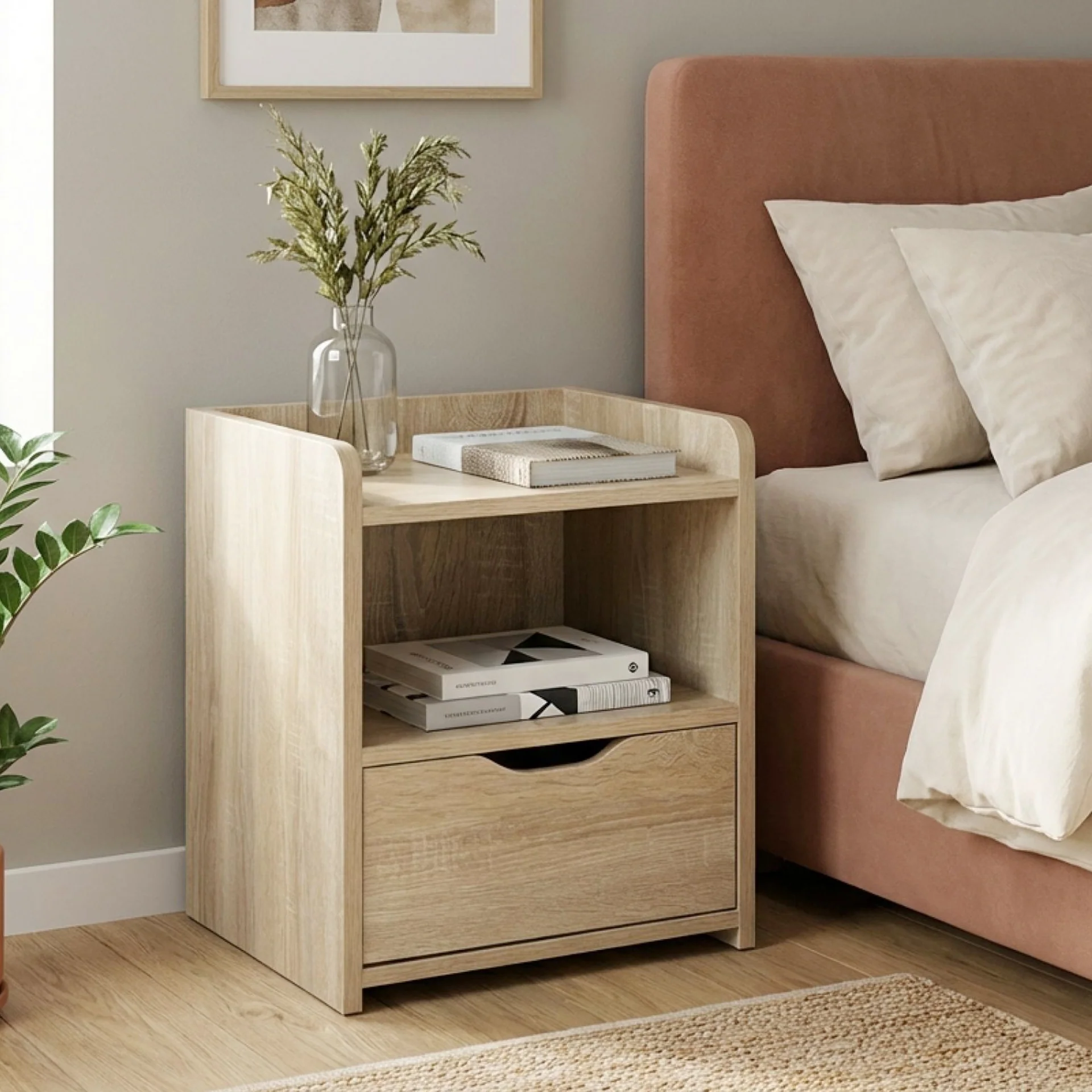 Knox Bedside Table - Oak - Image 4