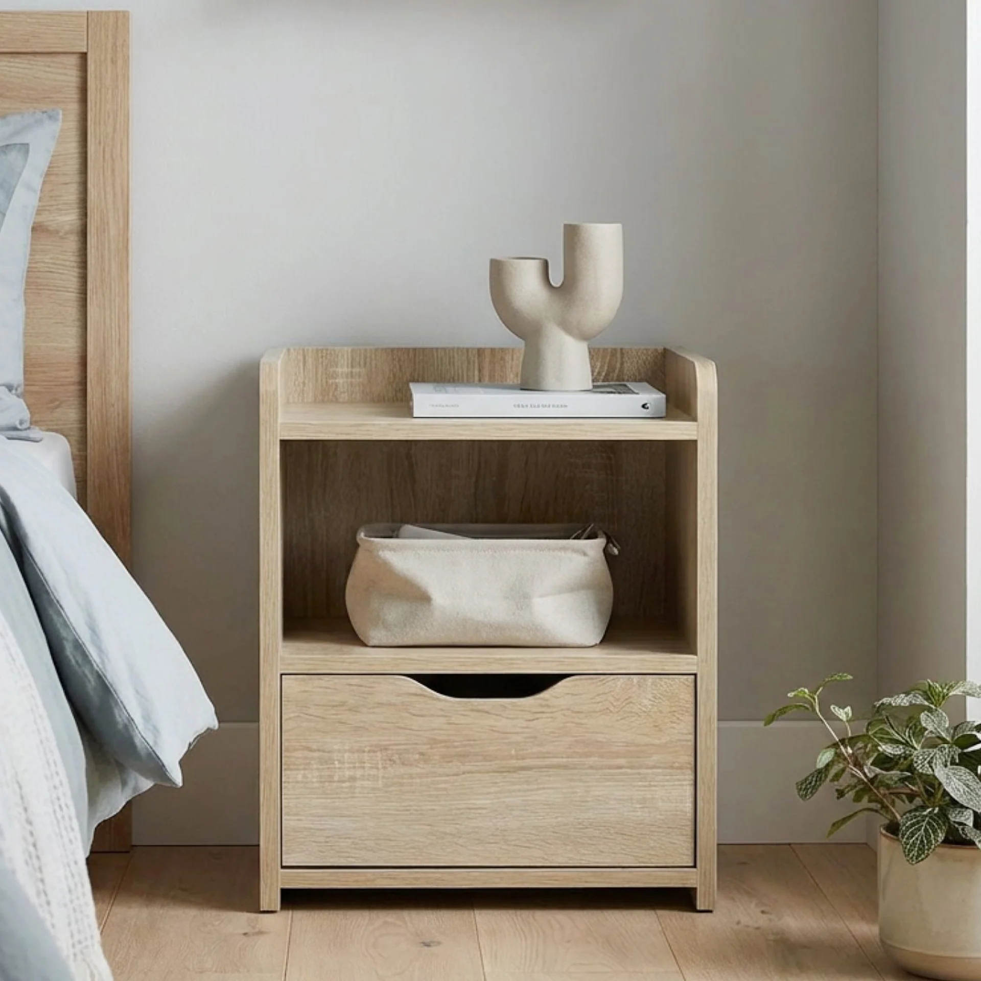 Knox Bedside Table - Oak - Image 6