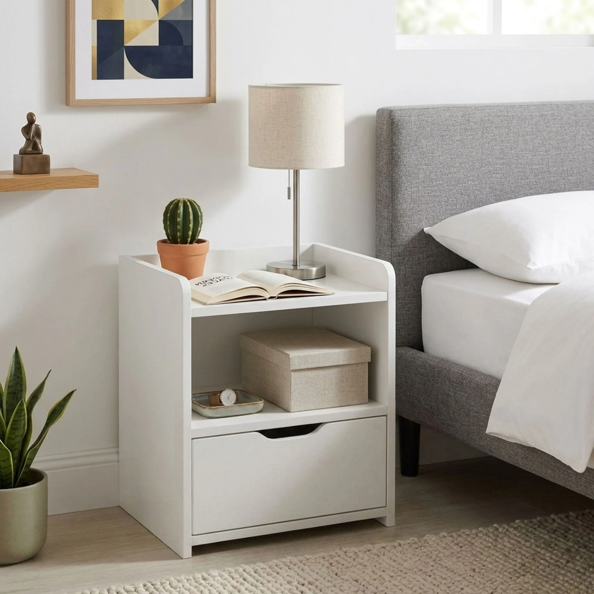 Knox Bedside Table - White