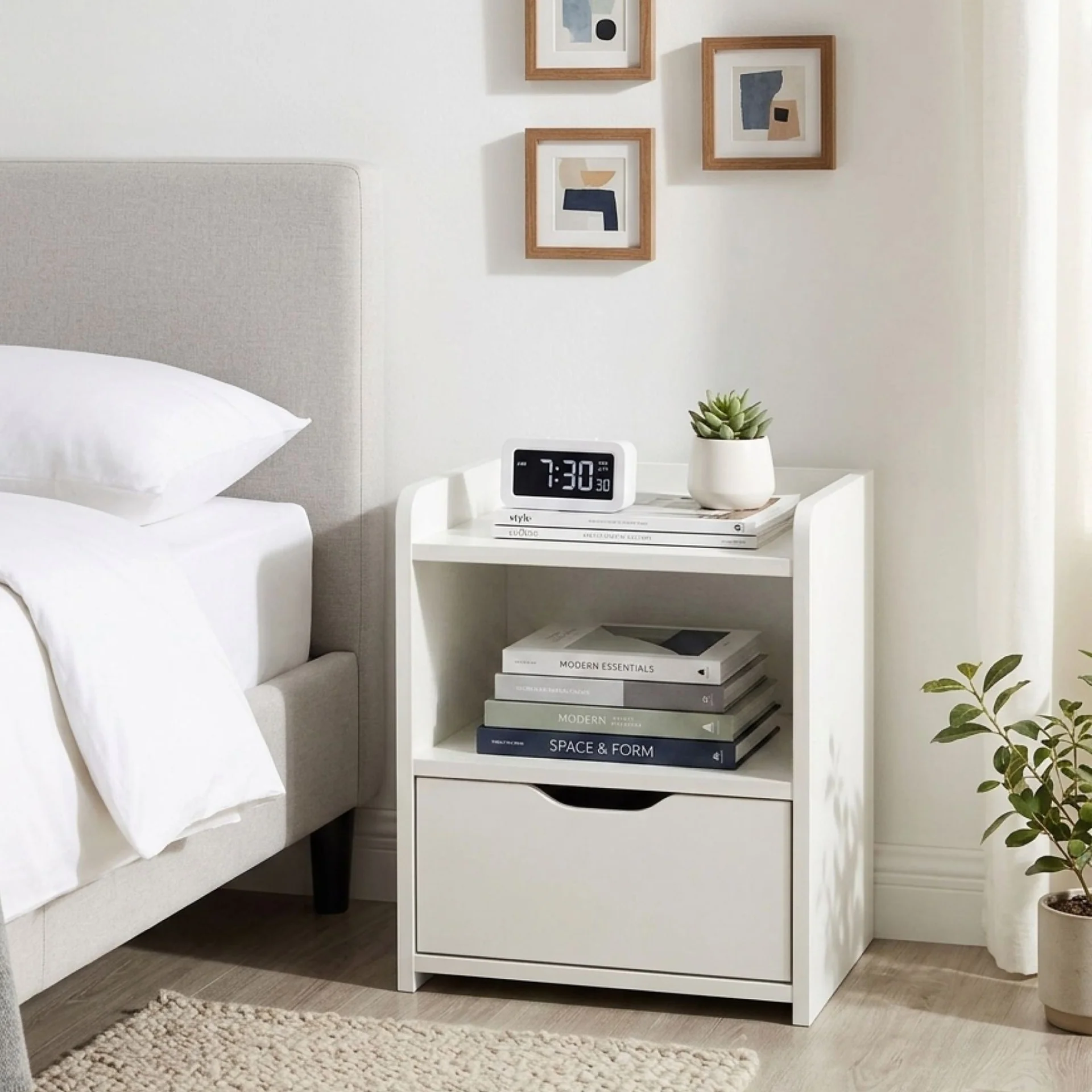 Knox Bedside Table - White - Image 4