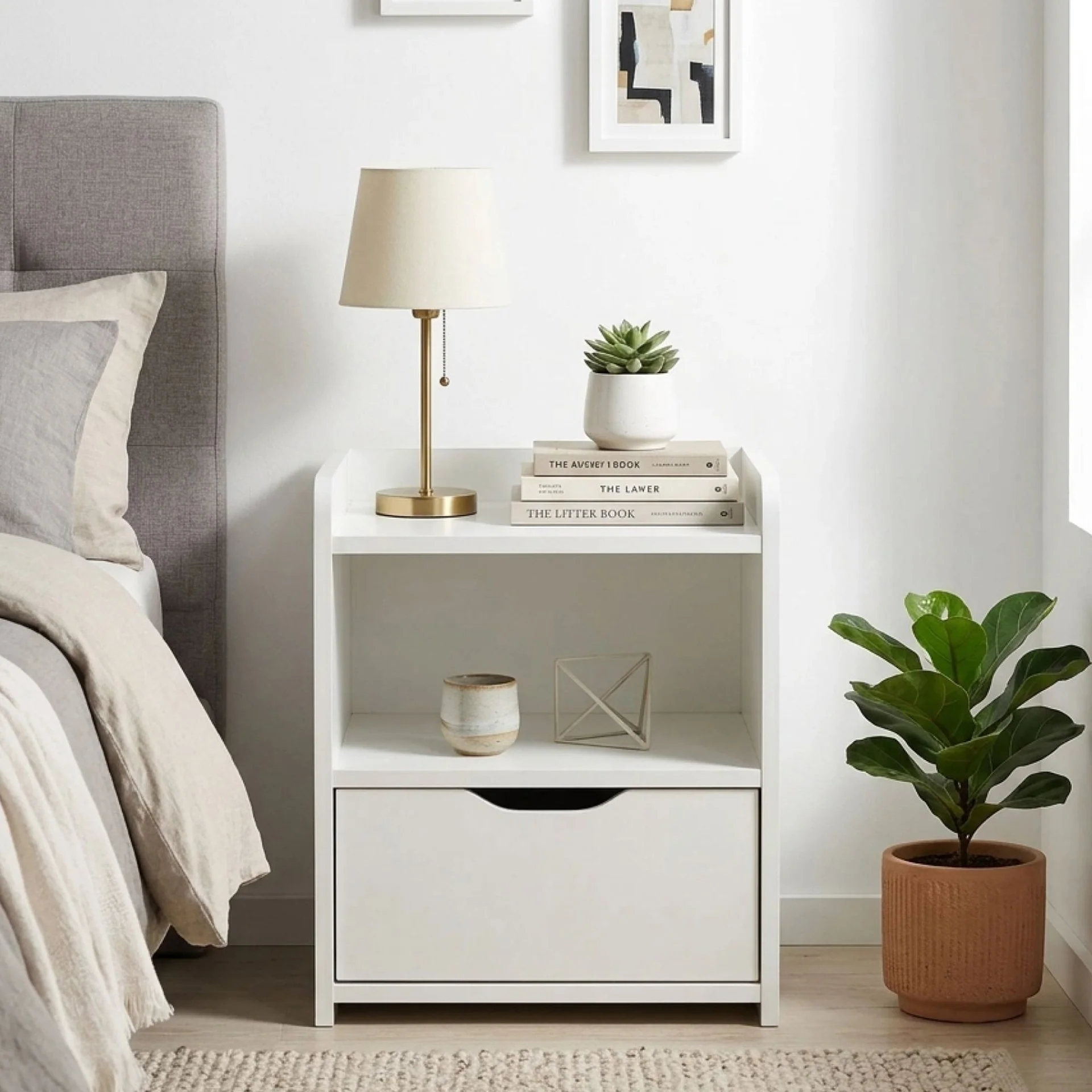 Knox Bedside Table - White - Image 5