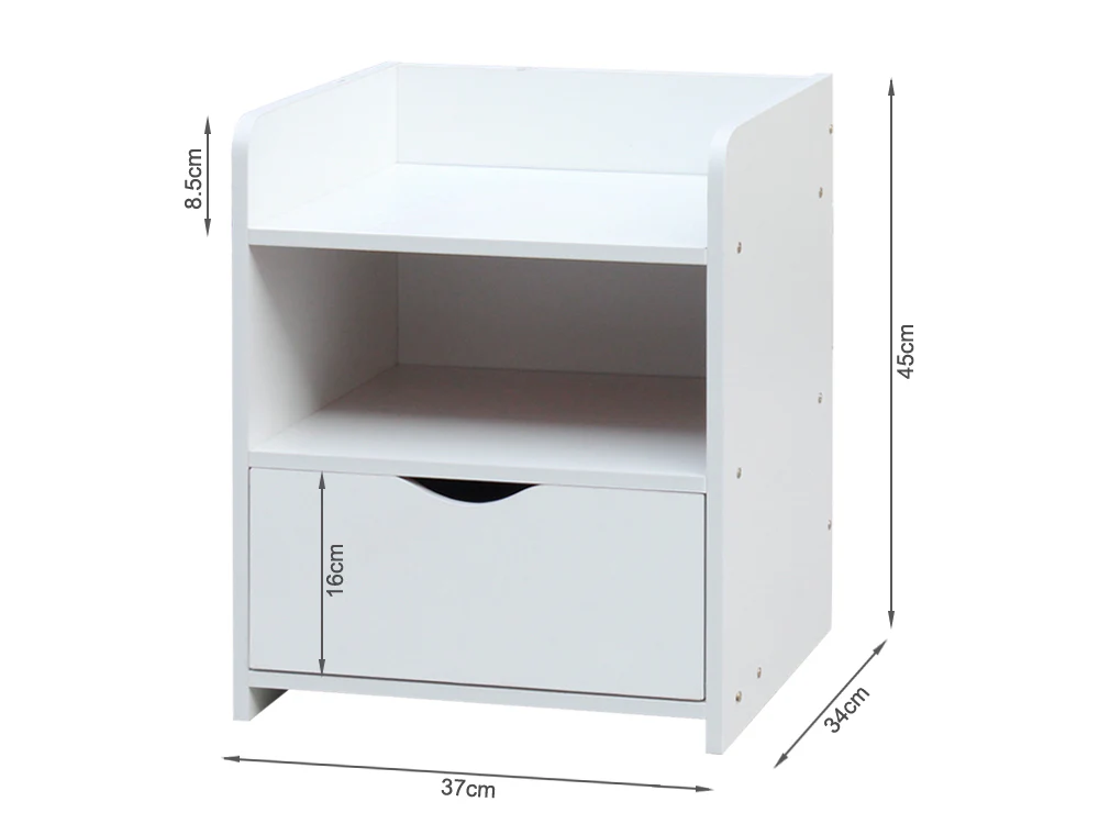 KNOX Bedside Table - WHITE - Image 3