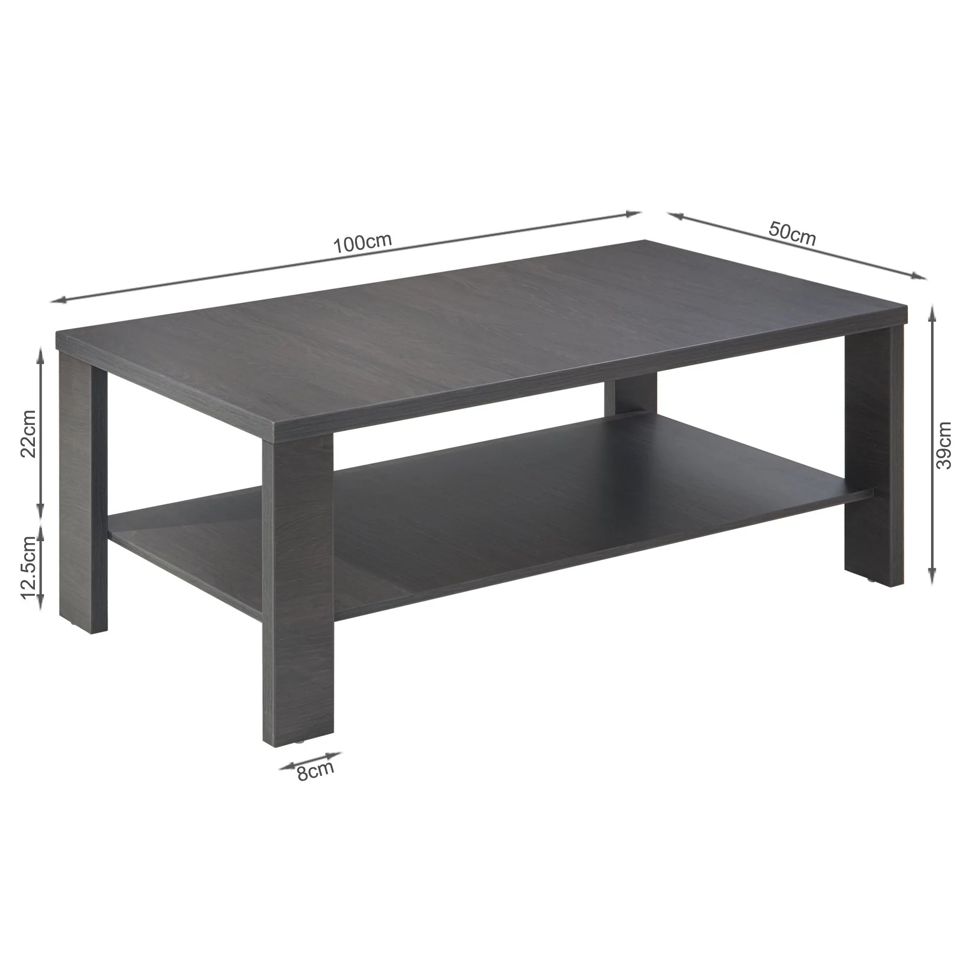 Koda Rectangle Coffee Table - Black - Image 12