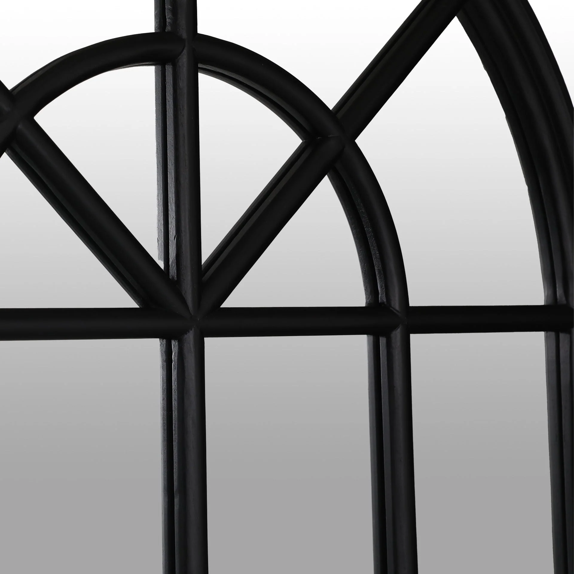 Lattice Arched Wooden Mirror 120cm - Black - Image 10