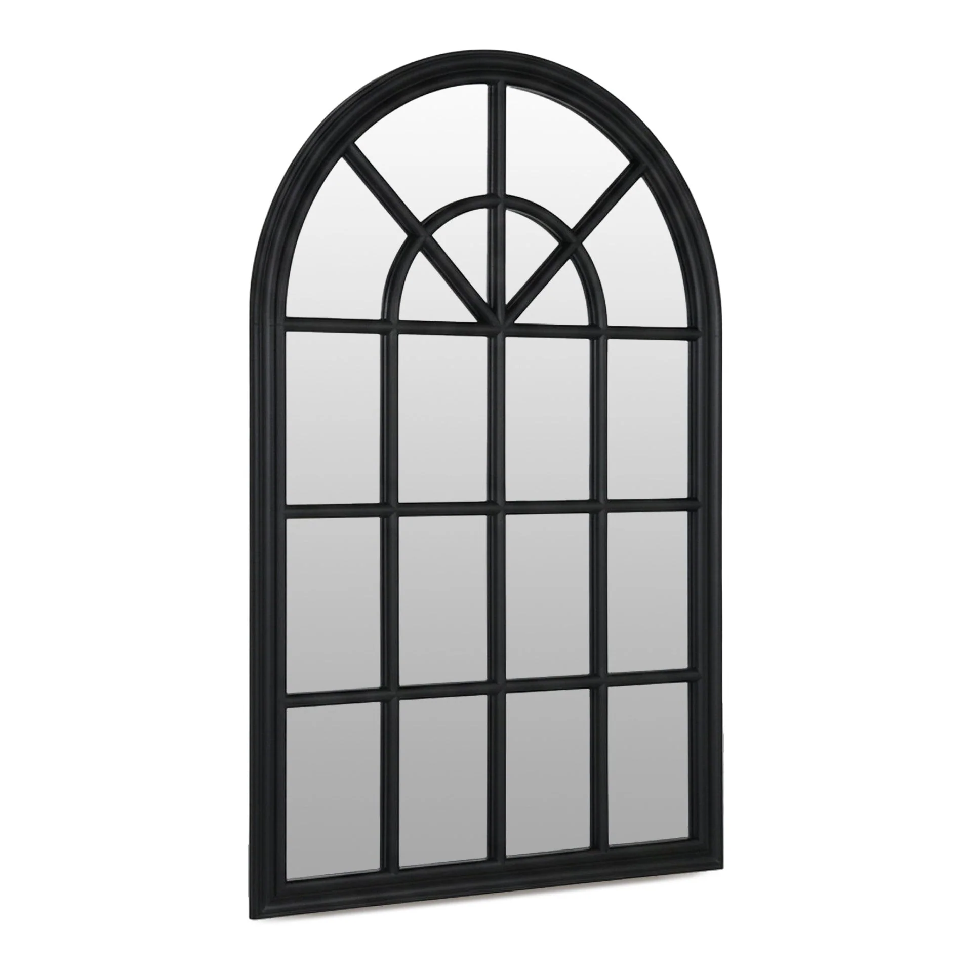Lattice Arched Wooden Mirror 120cm - Black - Image 6
