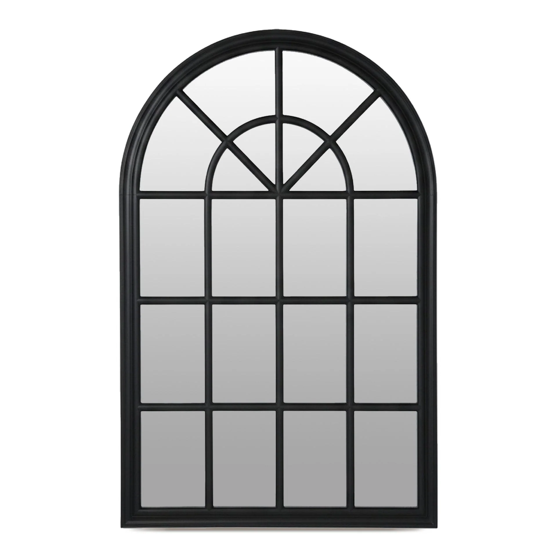 Lattice Arched Wooden Mirror 120cm - Black - Image 7