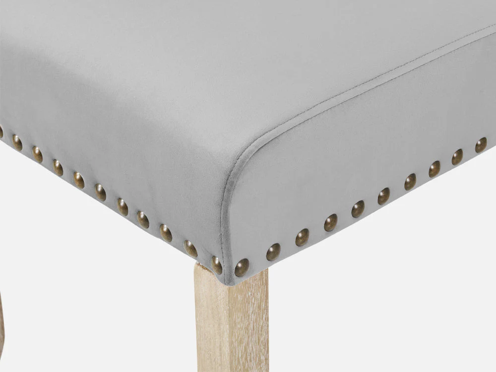 LAYLA 2PCS Velvet Dining Chair - GREY - Image 6