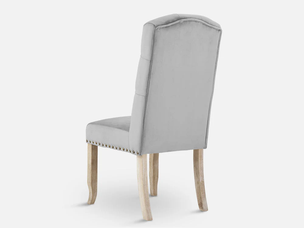 LAYLA 2PCS Velvet Dining Chair - GREY - Image 7