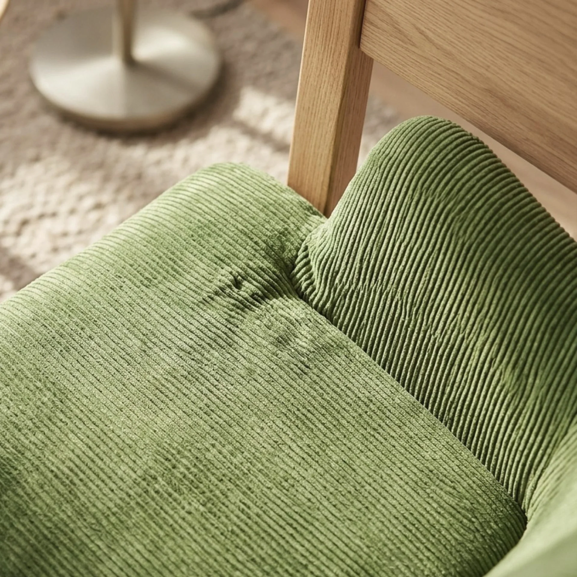 Laze Corduroy Armchair - Dark Green - Image 6