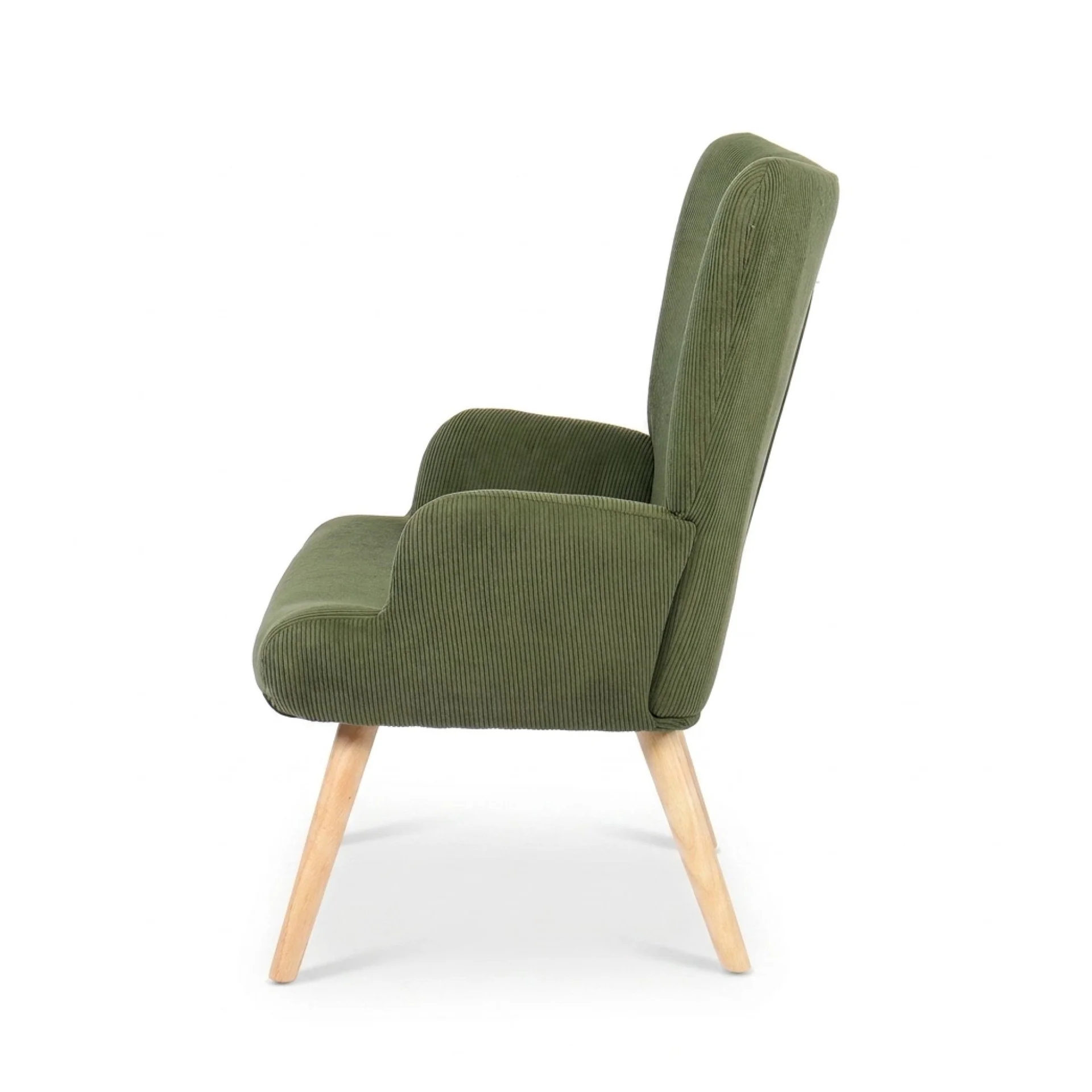 Laze Corduroy Armchair - Dark Green - Image 9