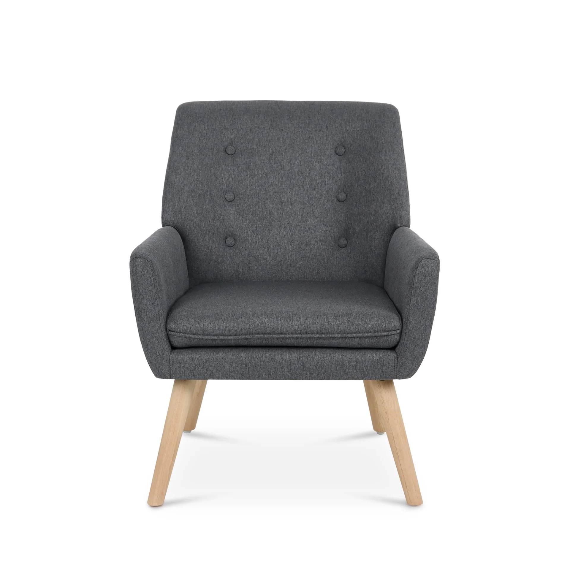 Lina Linen Armchair - Dark Grey - Image 8