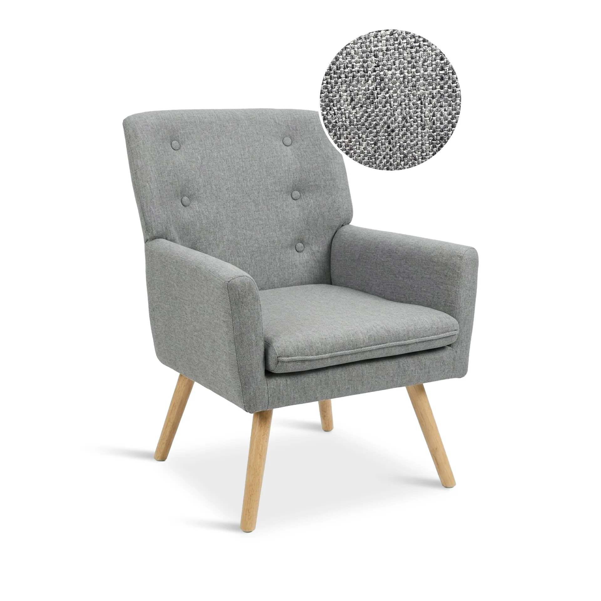 Lina Armchair - Light Grey - Image 8