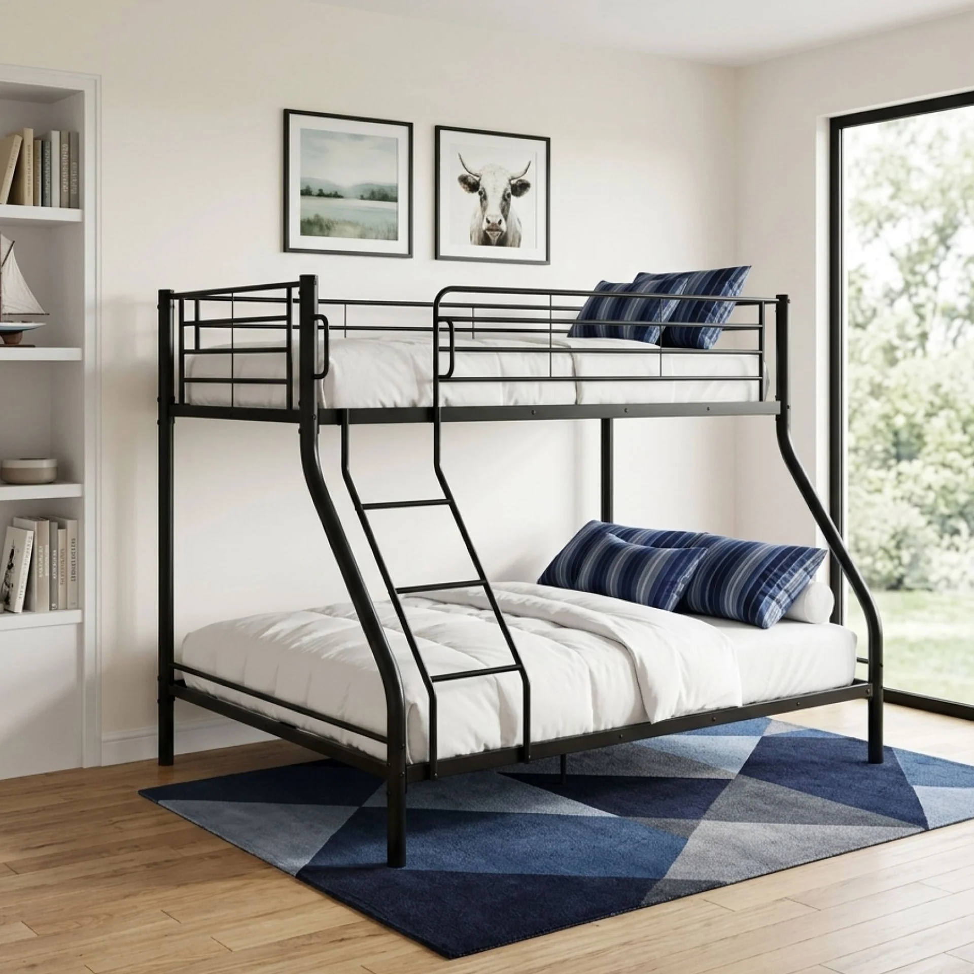 Link Metal Triple Bunk Bed Frame - Black - Image 2
