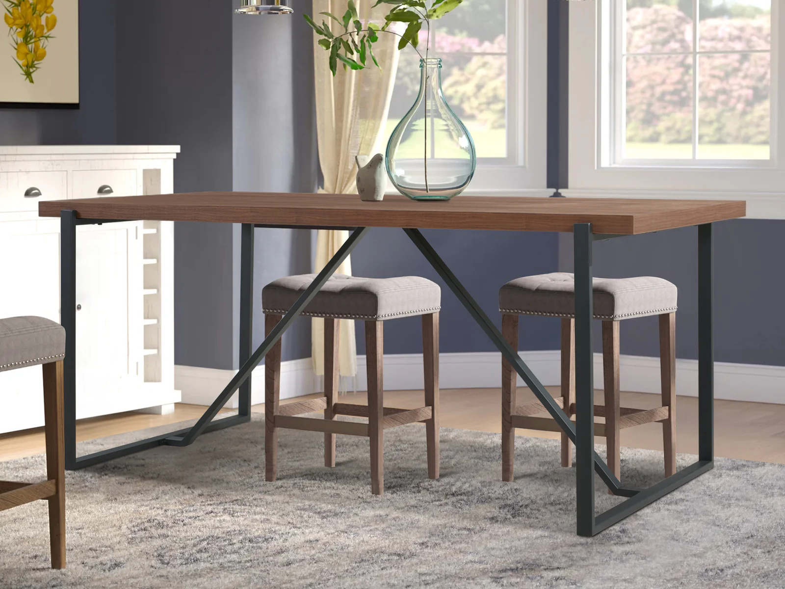 LIRON Dining Table Rectangle 180x90cm - WALNUT - Image 7