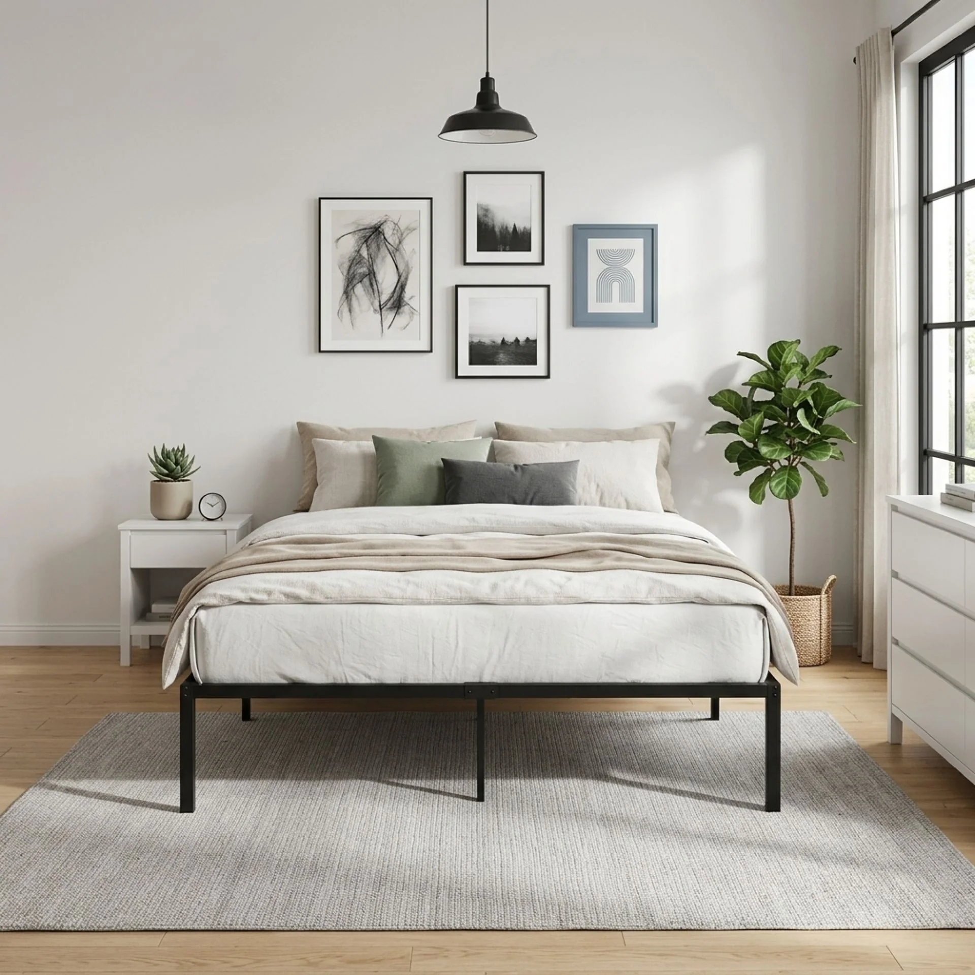 Lite Double Metal Bed Frame - Black - Image 2