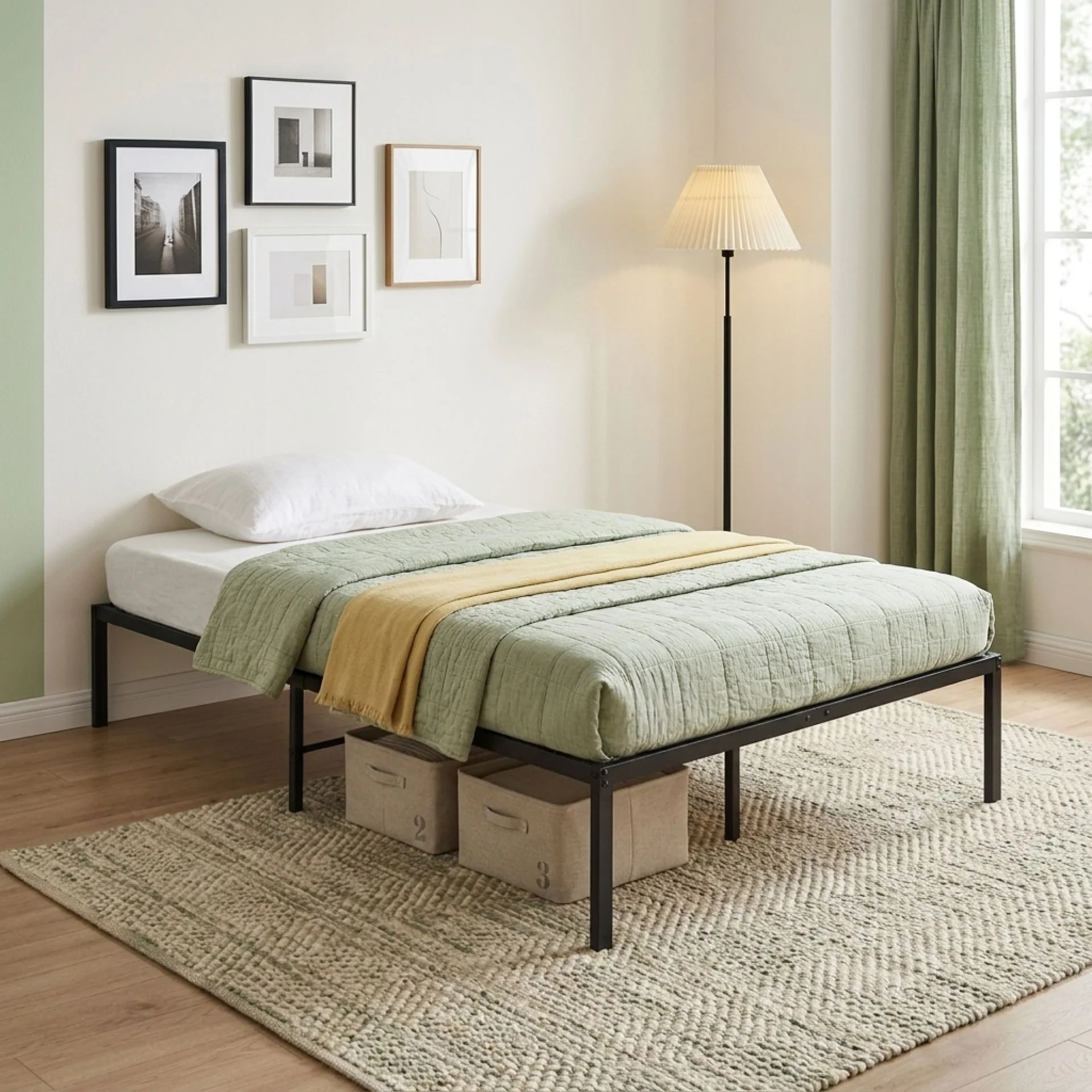 Lite King Single Metal Bed Frame - Black