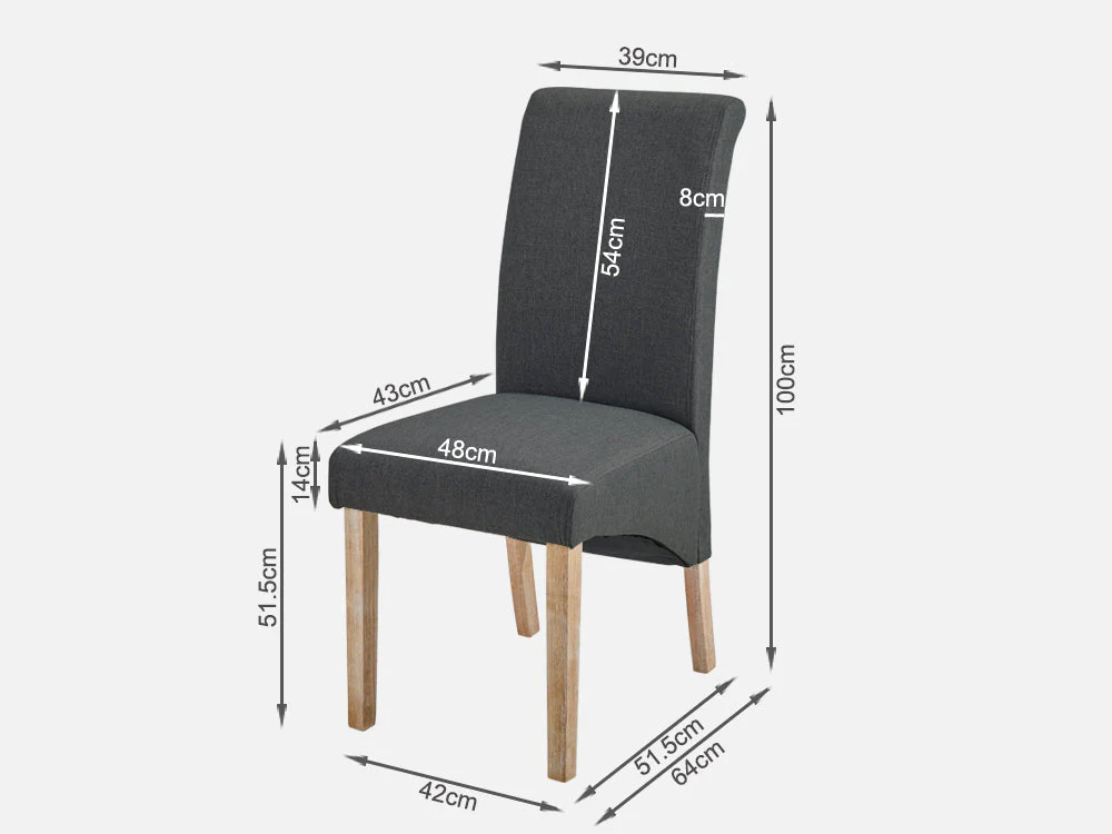 LOLA 2PCS Upholstered Dining Chair - DARK GREY - Image 8