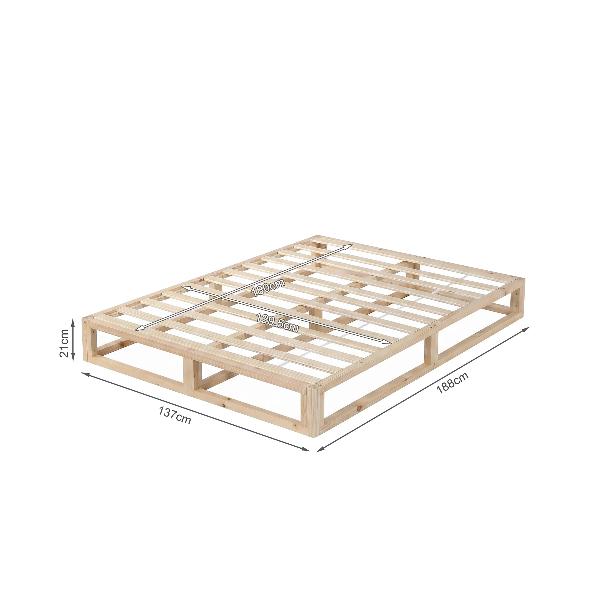 Loom Double Wooden Bed Frame - Natural - Image 13