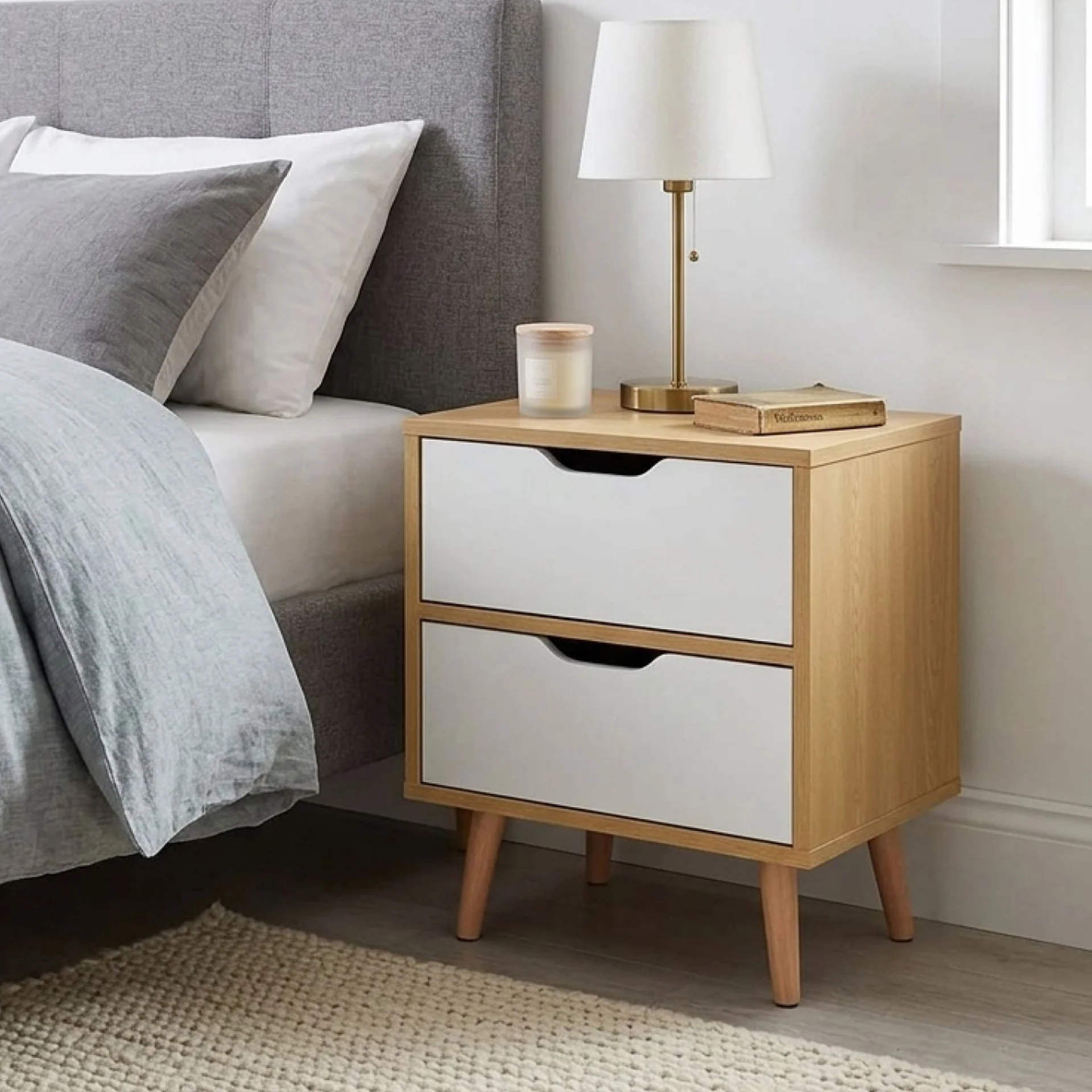 LOY Bedside Table - Maple + White - Image 4