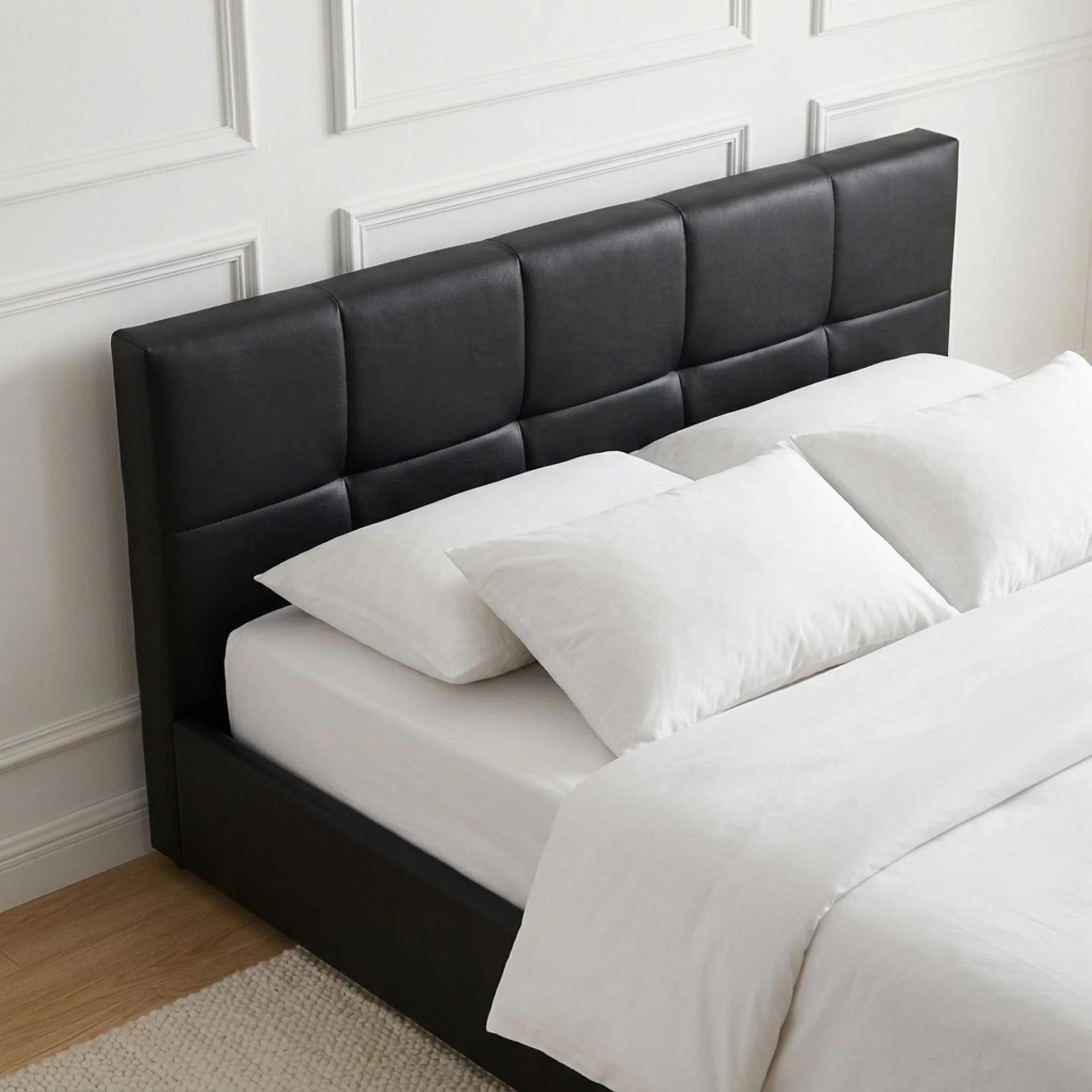 Purova PU Queen Gas Lift Bed Frame – Black - Image 5