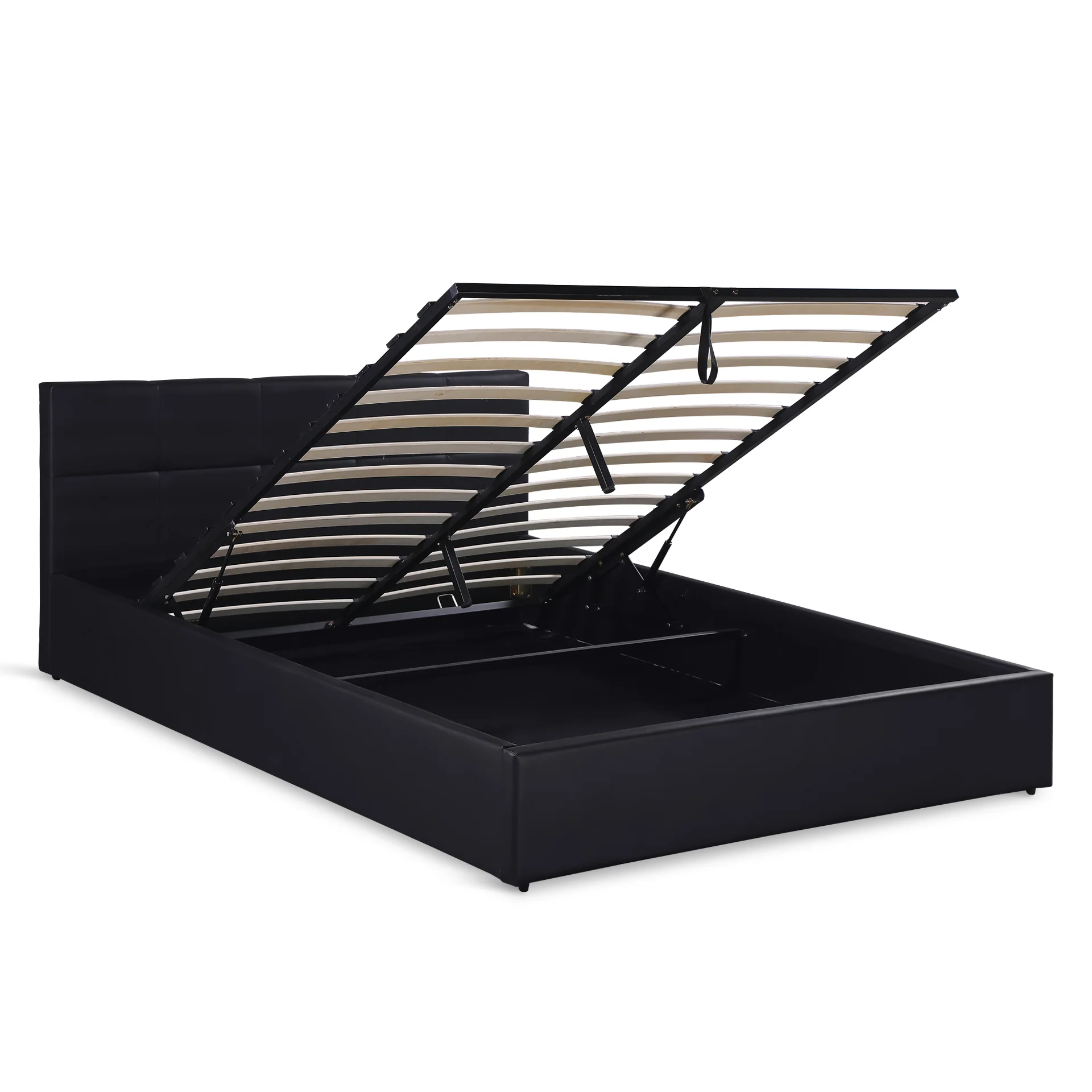 Purova PU Queen Gas Lift Bed Frame – Black - Image 9