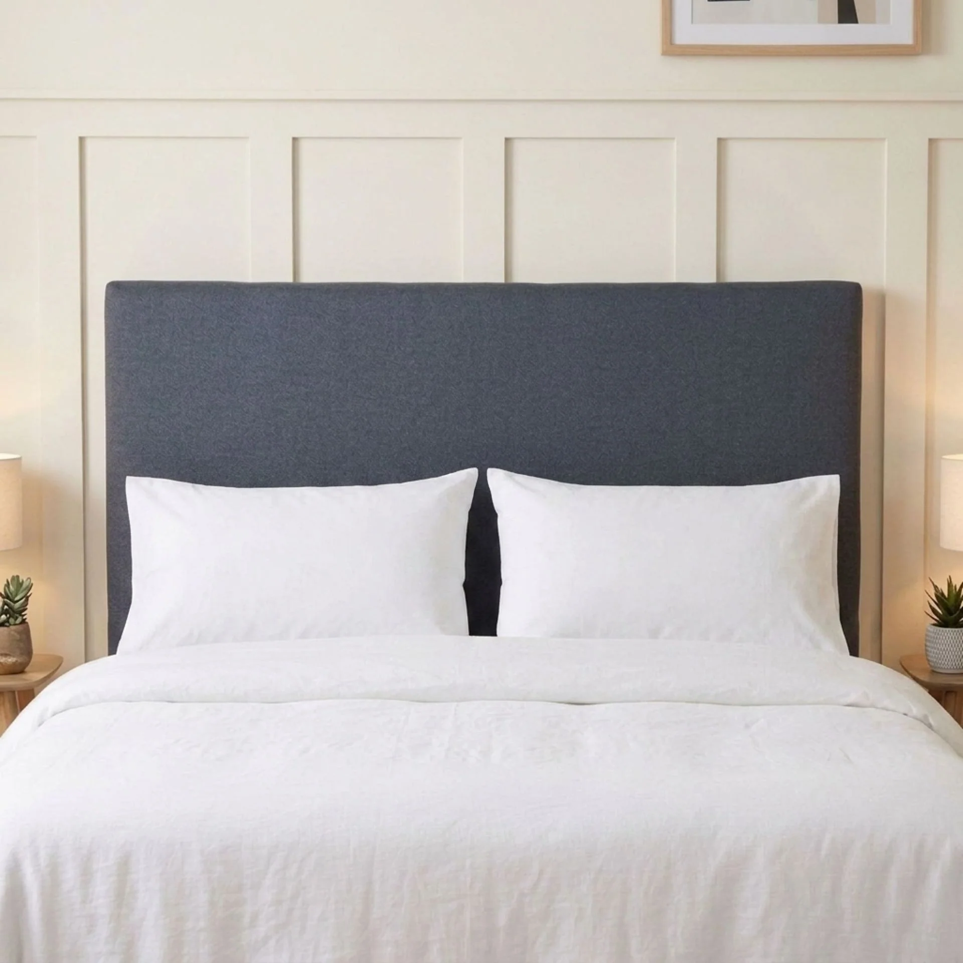 Planna Queen Upholstered Headboard - Dark Grey - Image 5