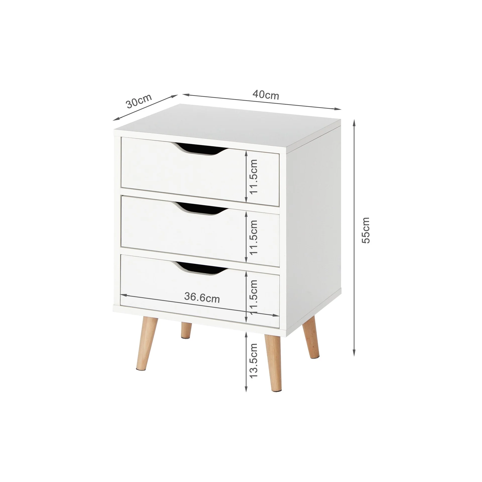 Drew Bedside Table - Maple + White - Image 11