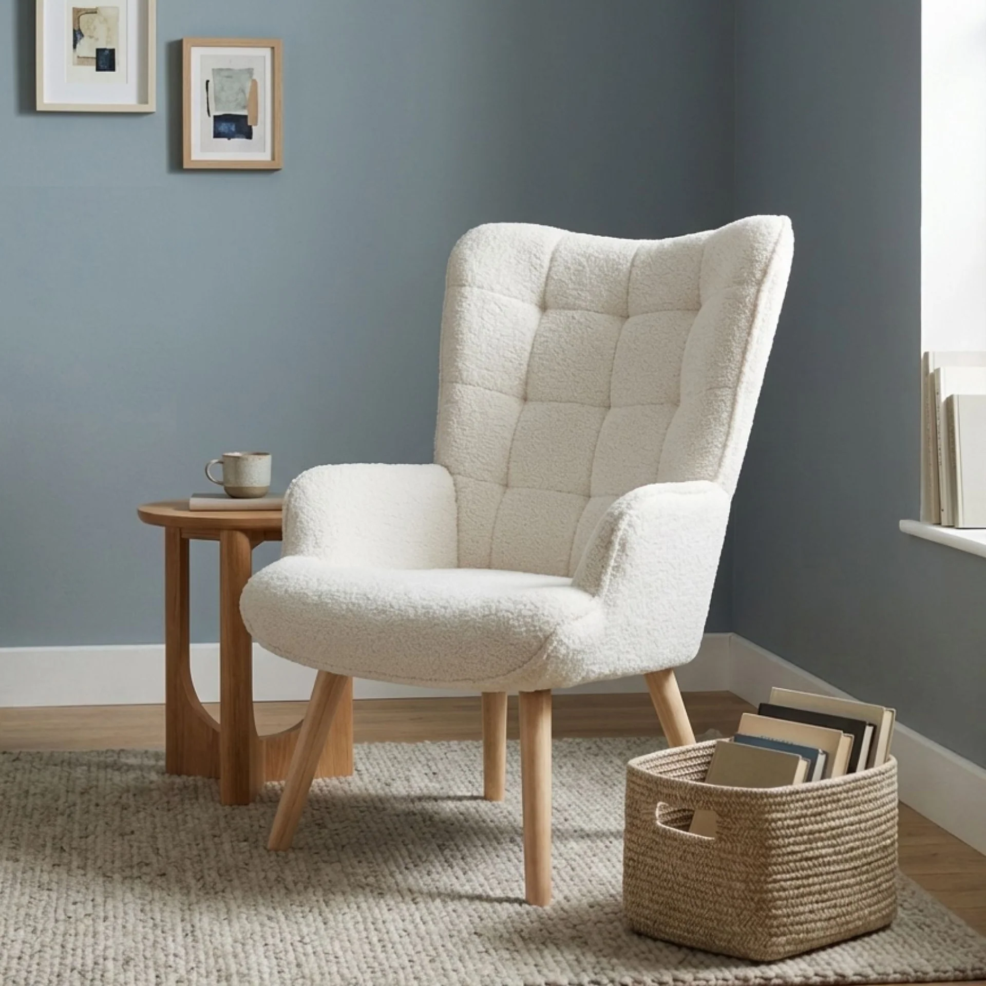 Airi Boucle Armchair - White