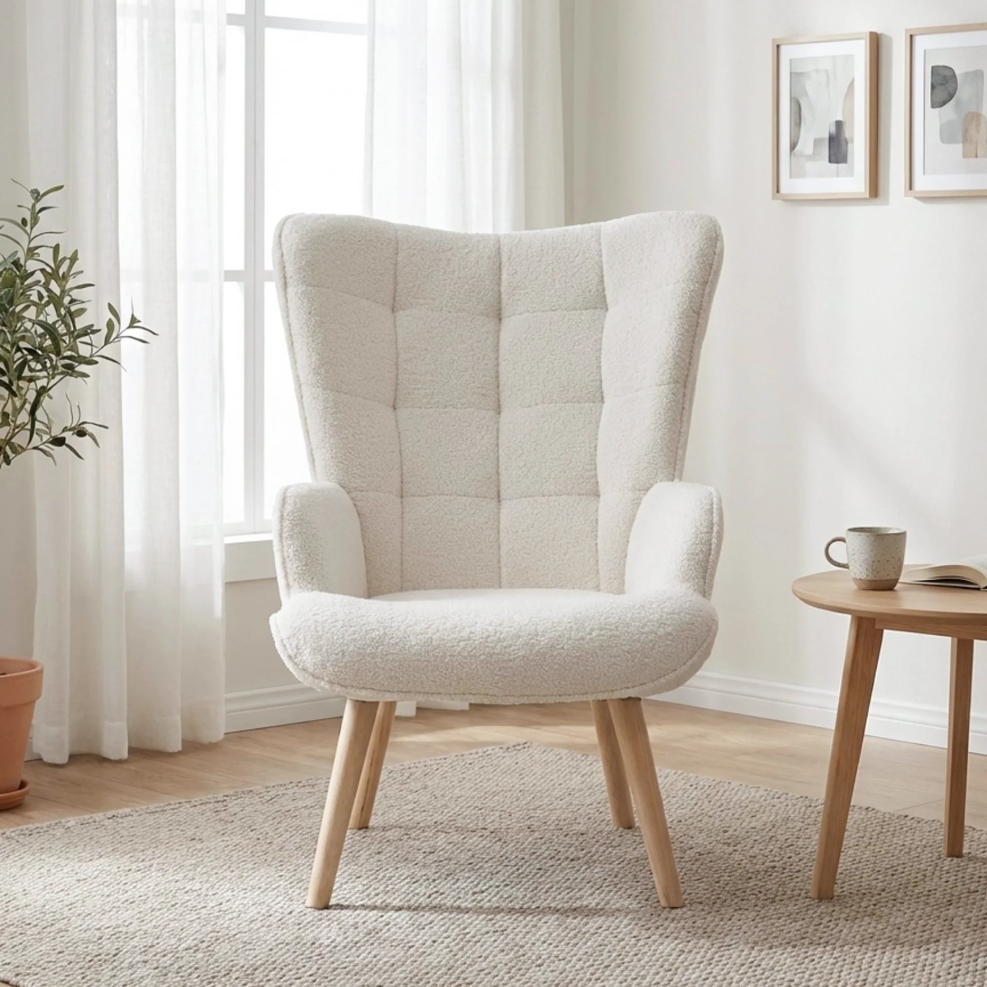 Airi Boucle Armchair - White - Image 5