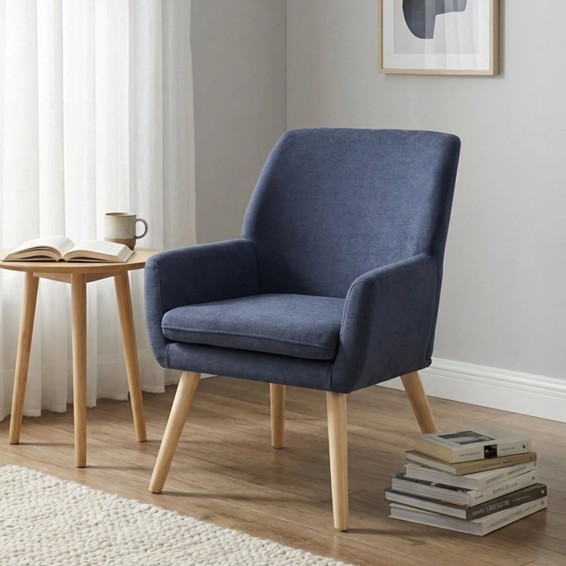 Aden Linen Armchair - Blue