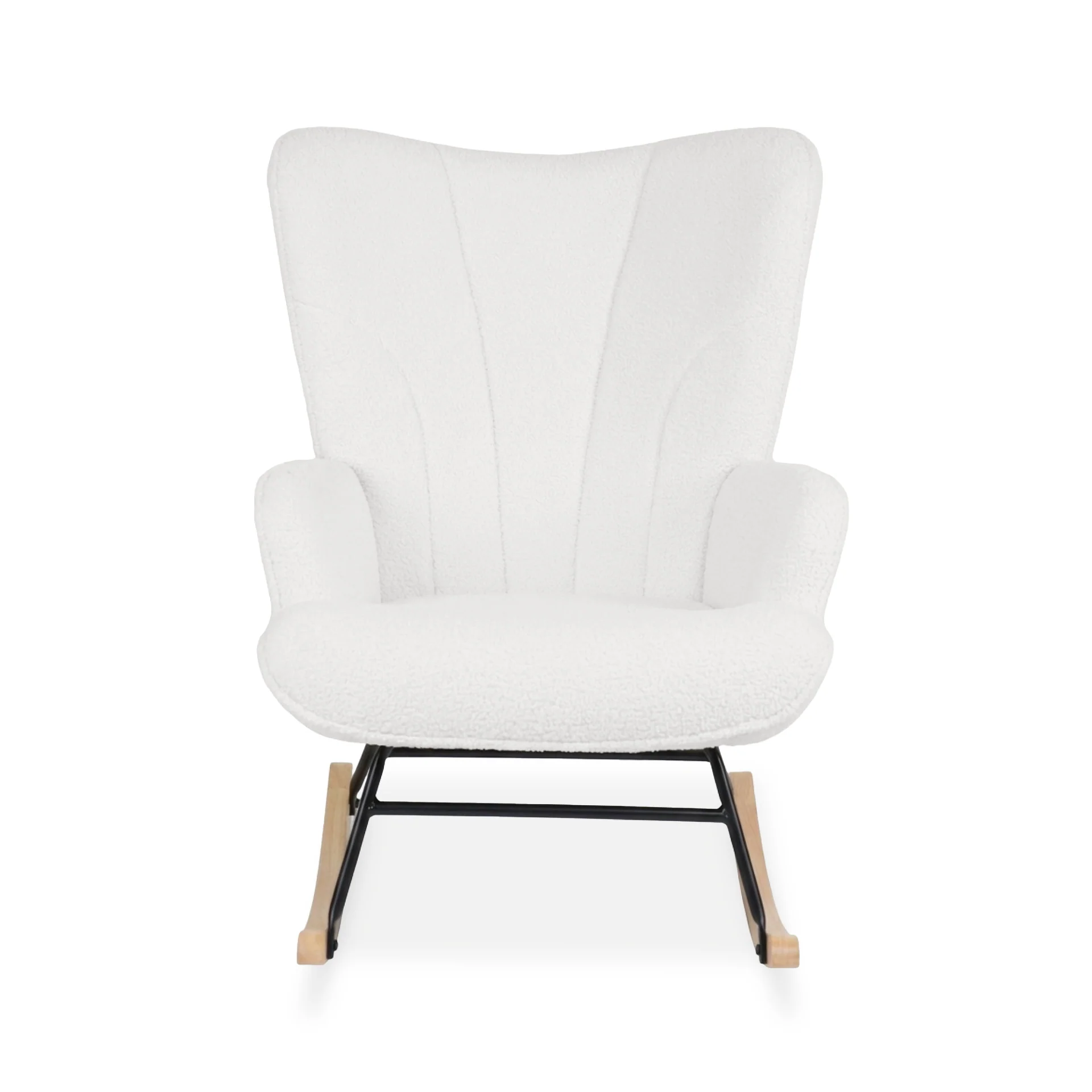 Liva Boucle Rocking Armchair - White - Image 8