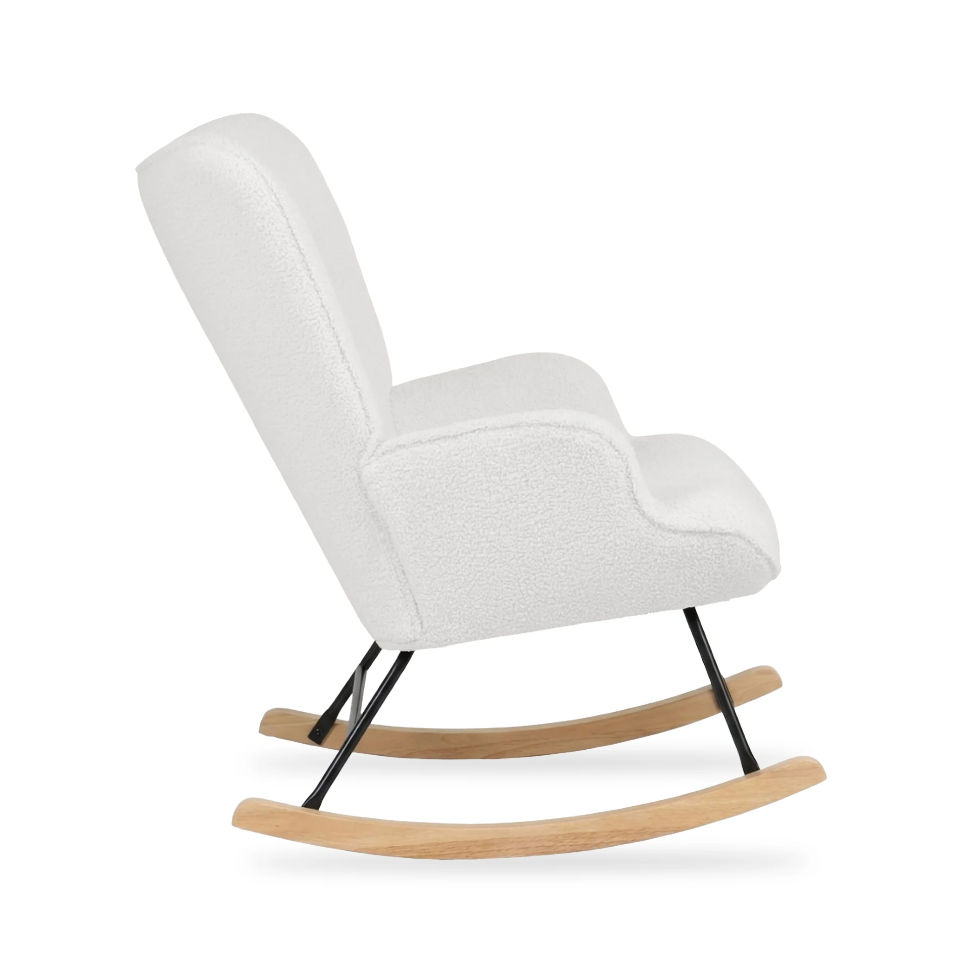 Liva Boucle Rocking Armchair - White - Image 9