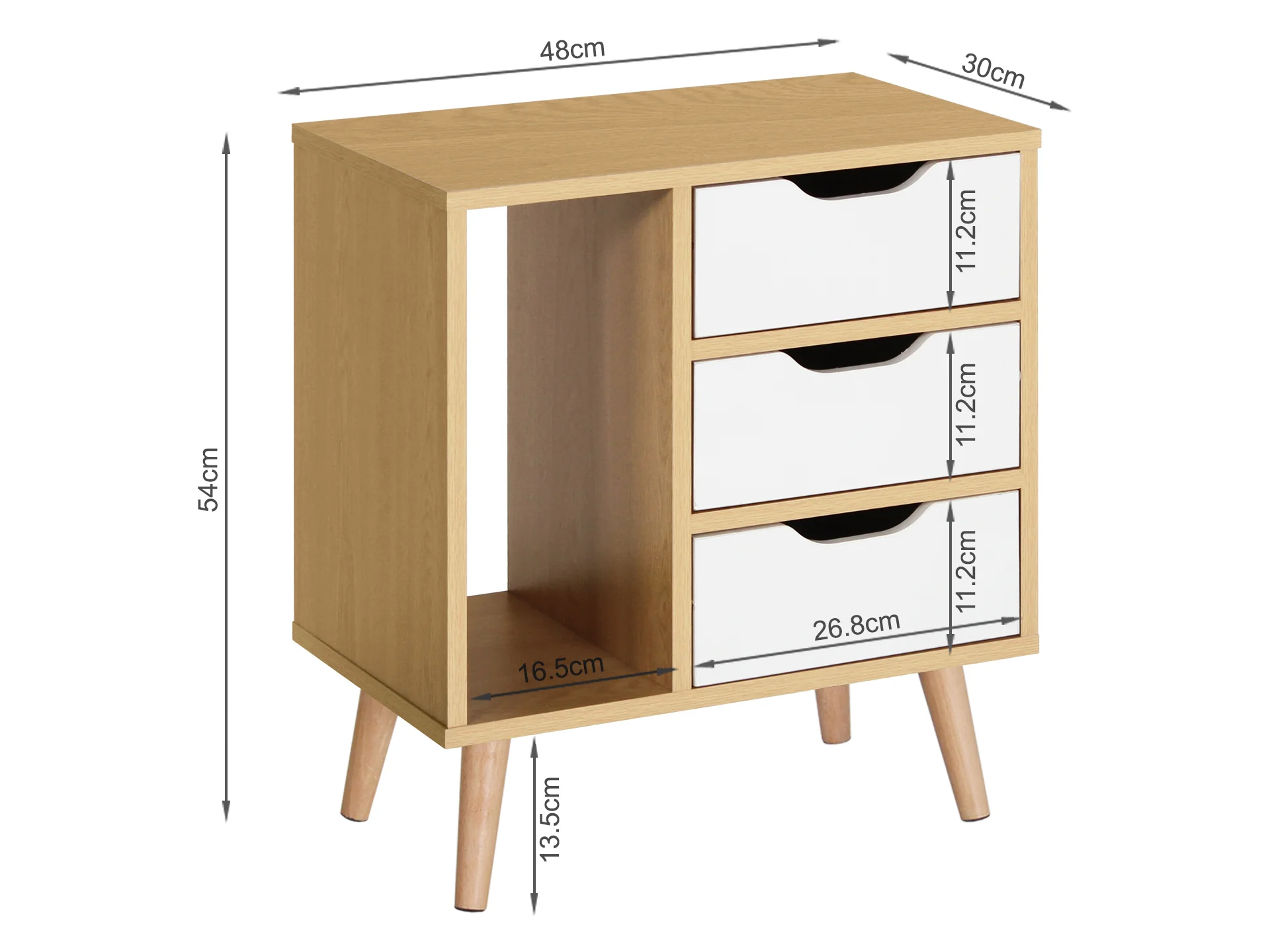 Luca Bedside Table - Maple - Image 6