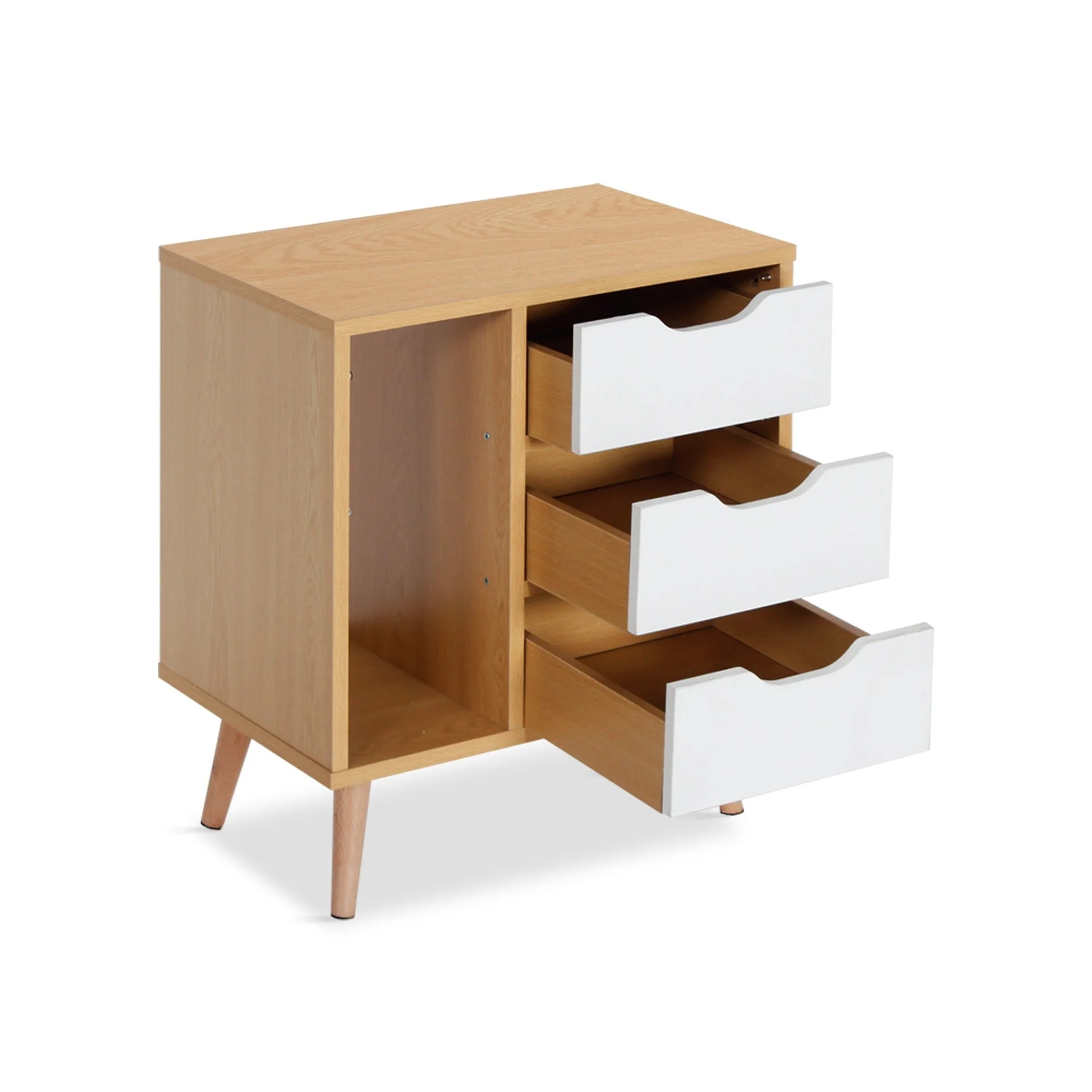 Luca Bedside Table - Maple + White - Image 10