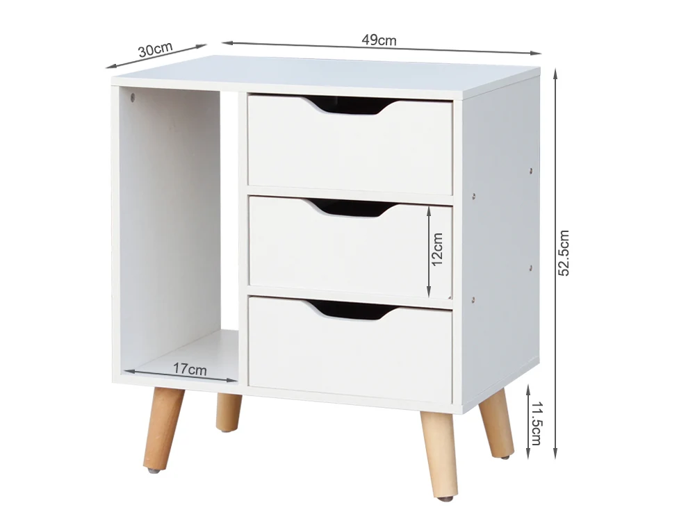 LUCA Bedside Table - WHITE - Image 13