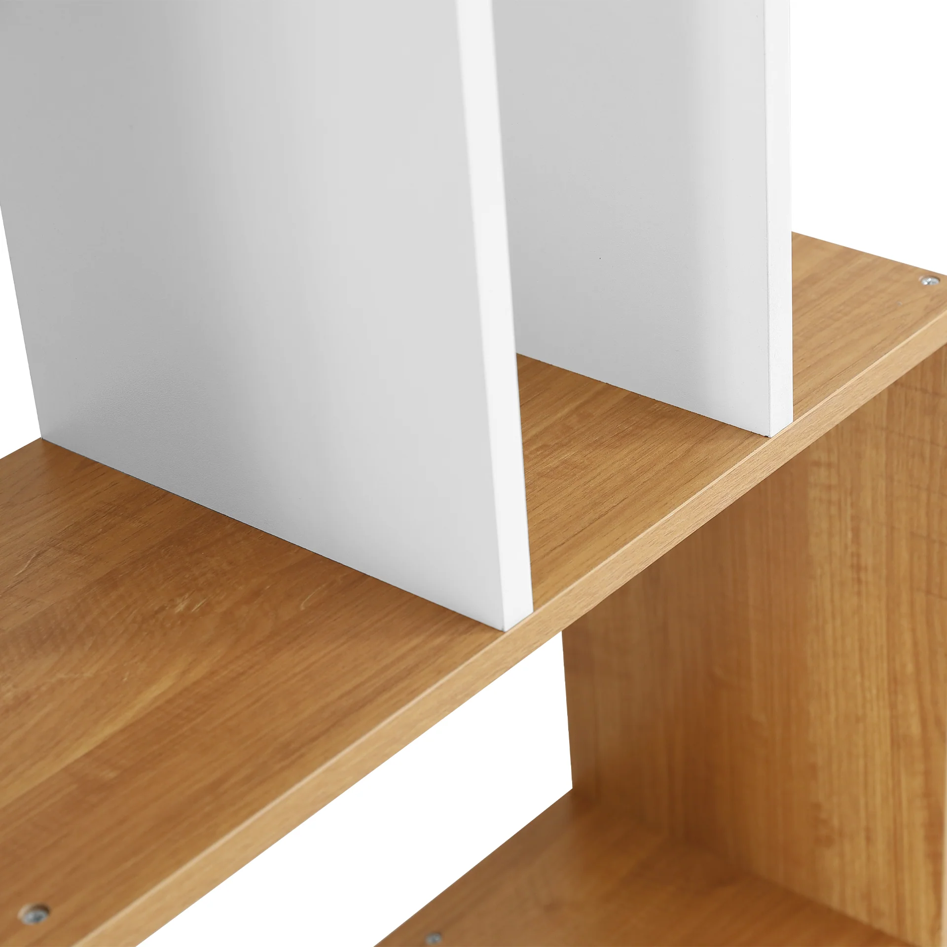 Lumo 5 Tier Bookshelf Display Shelf - Natural + White - Image 10