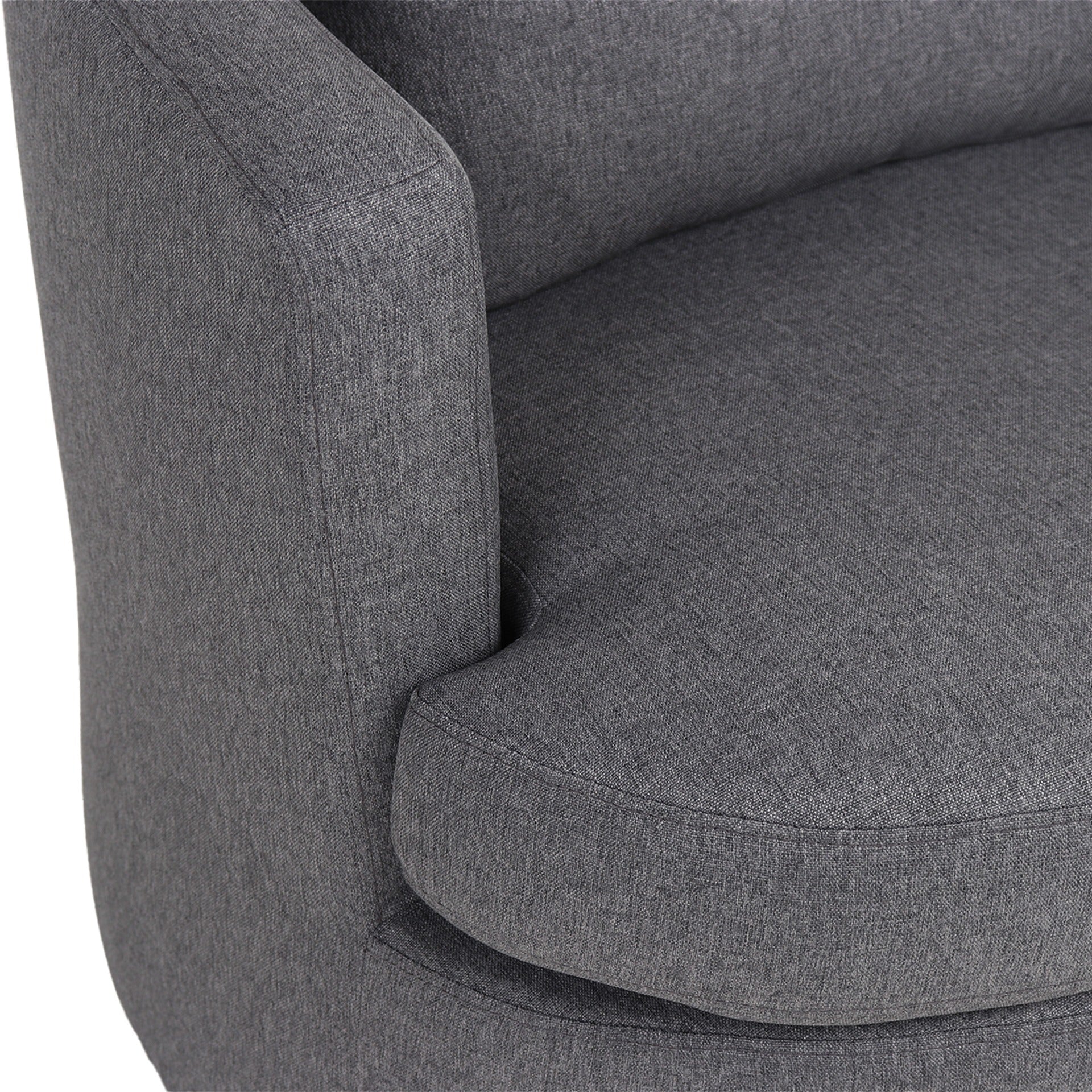 Luva Linen Swivel Armchair - Dark Grey - Image 12