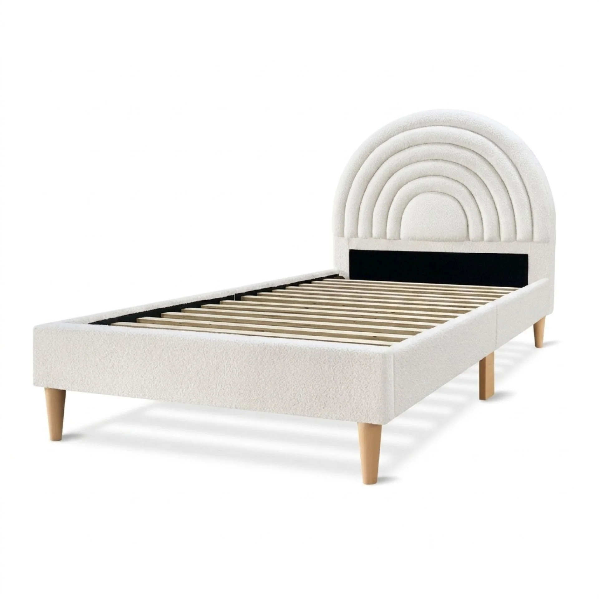 Lydia Single Bed Frame - Cream (T=0.167m³ - 25.0kg) - Image 8