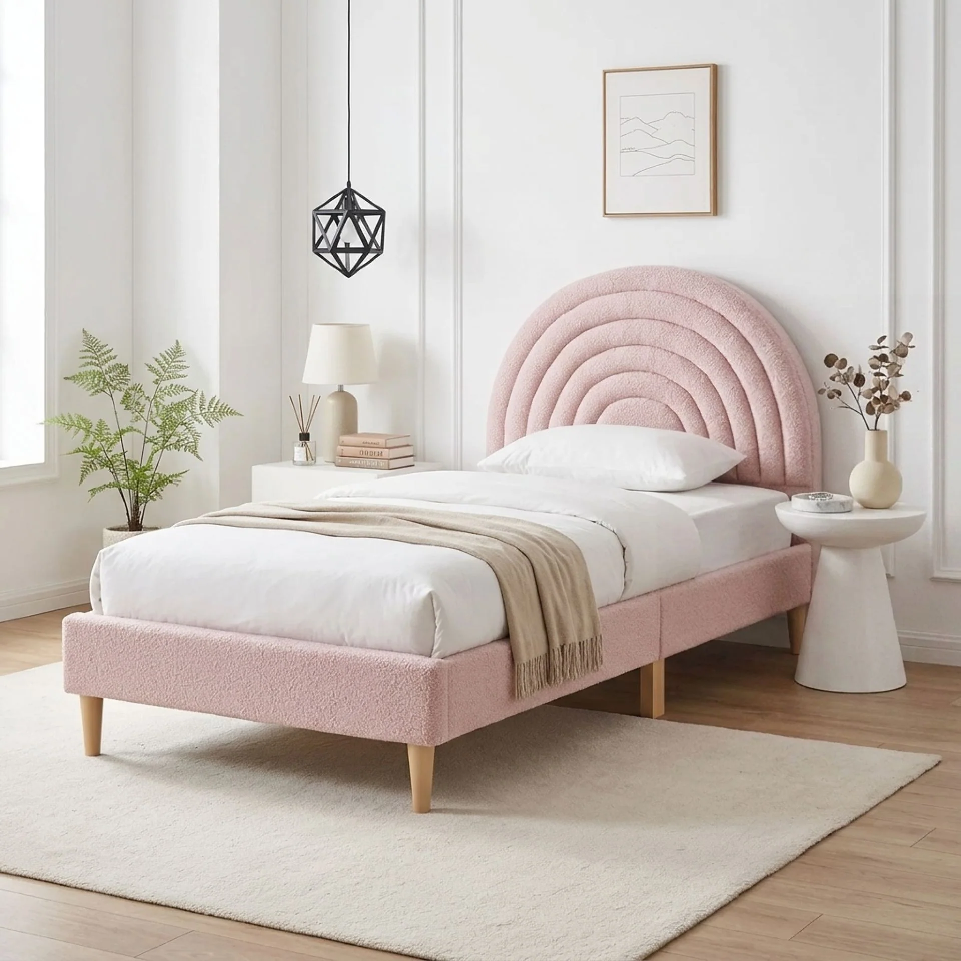 Lydia Single Bed Frame - Pink