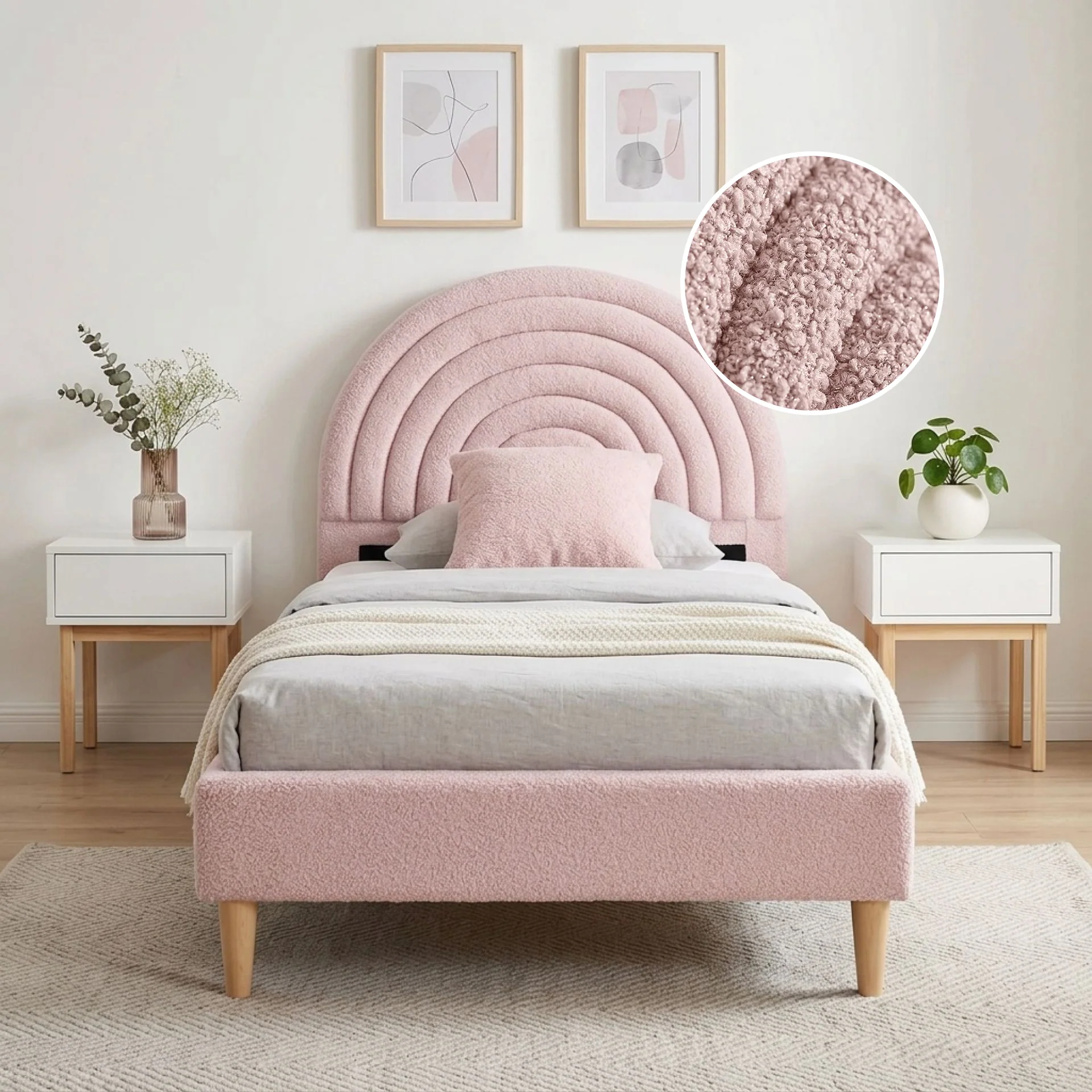 Lydia Single Bed Frame - Pink - Image 2