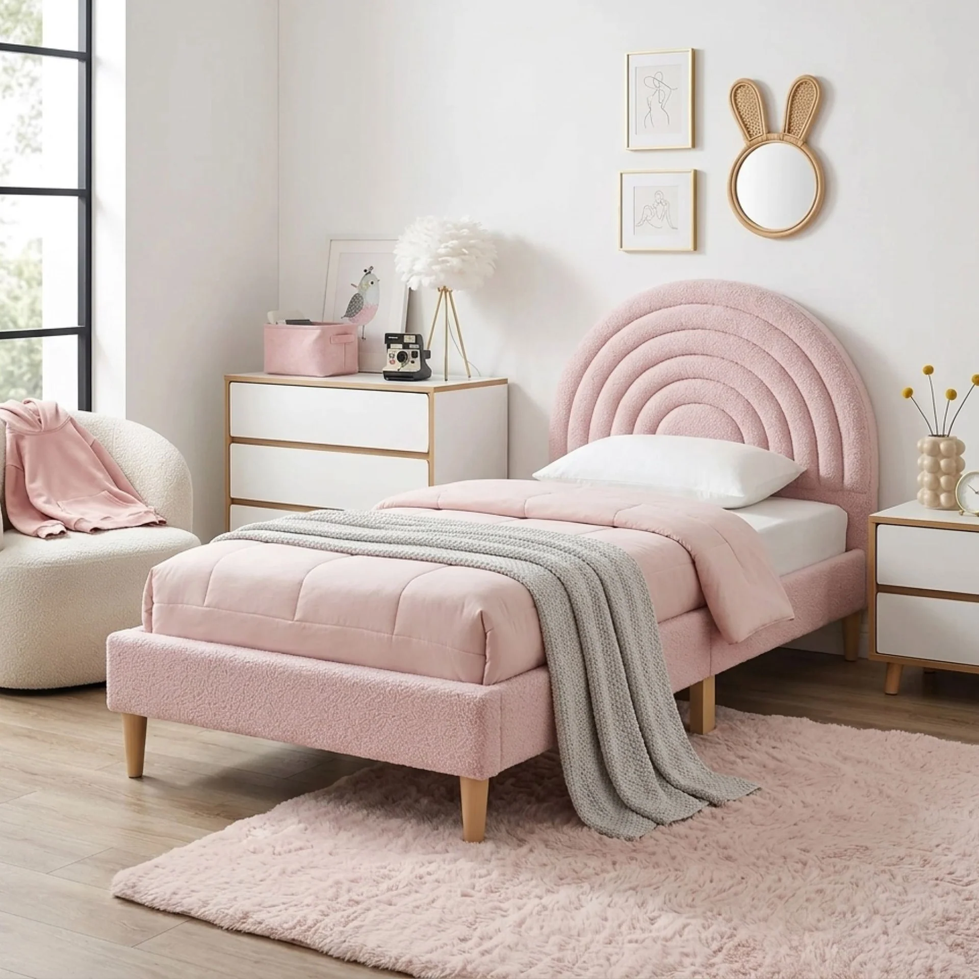 Lydia Single Bed Frame - Pink - Image 4