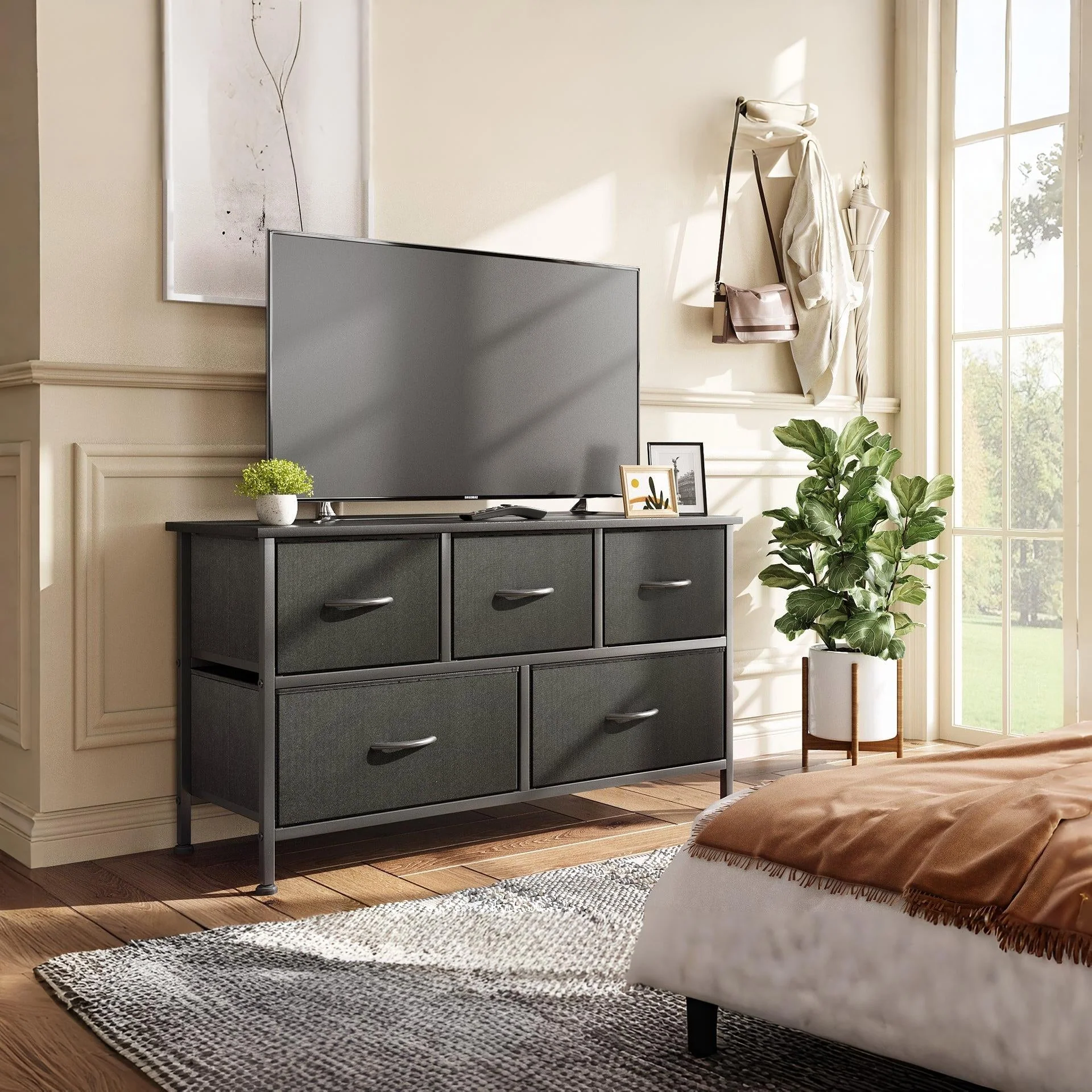 Madilyn 5 Drawers Lowboy - Black - Image 3