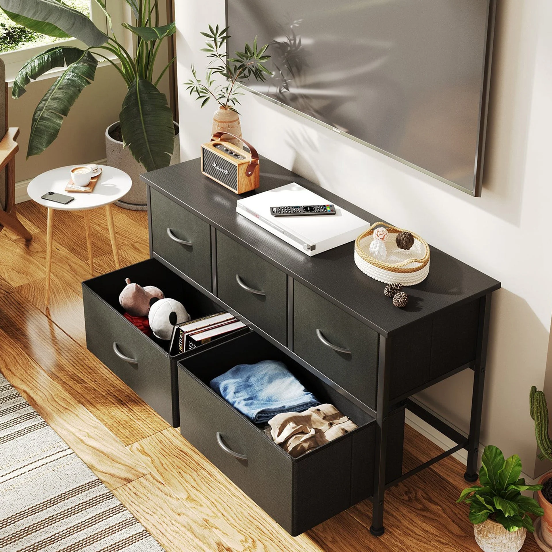 Madilyn 5 Drawers Lowboy - Black - Image 5