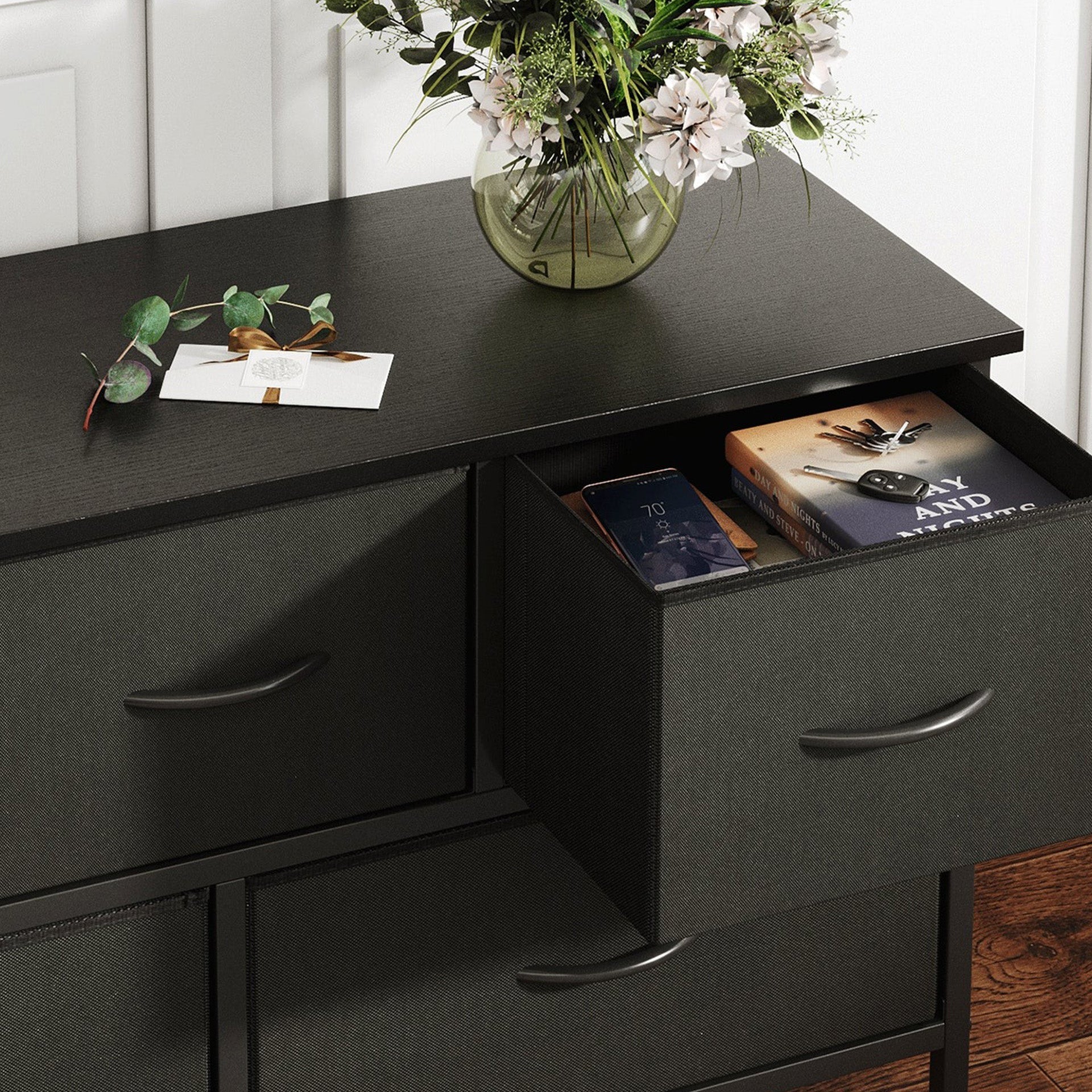 Madilyn 5 Drawers Lowboy - Black - Image 6