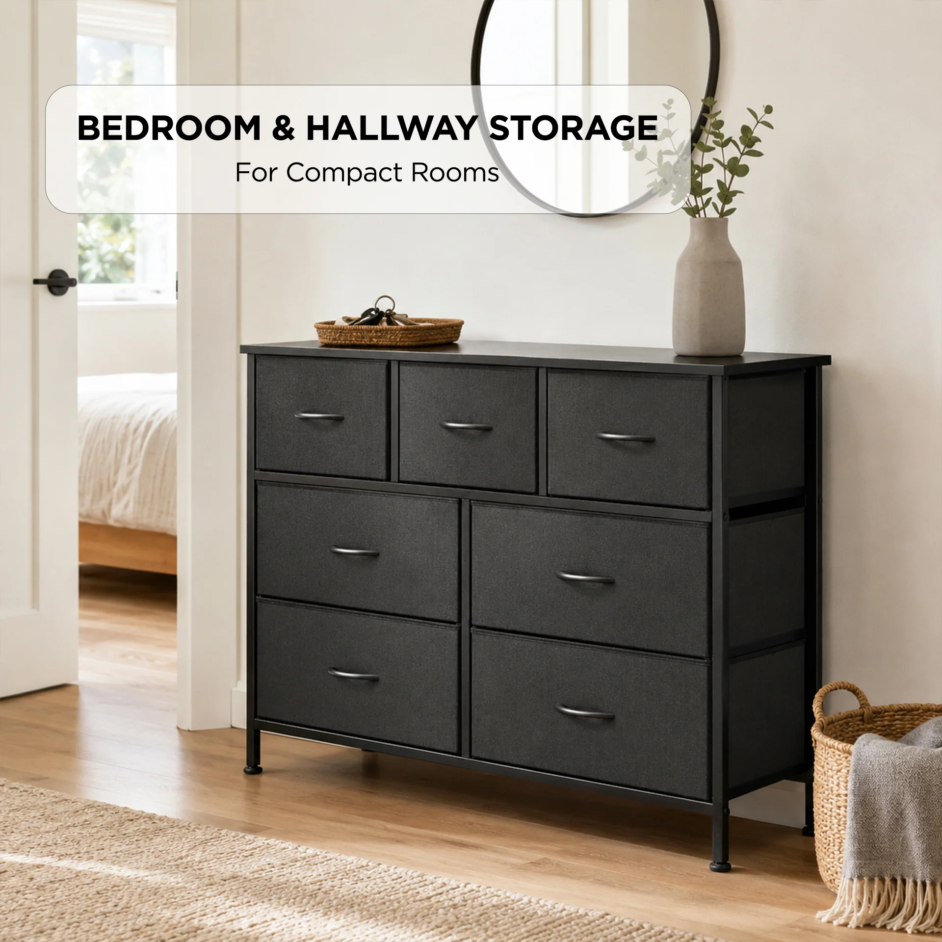 Madilyn 7 Drawers Lowboy - Black - Image 5