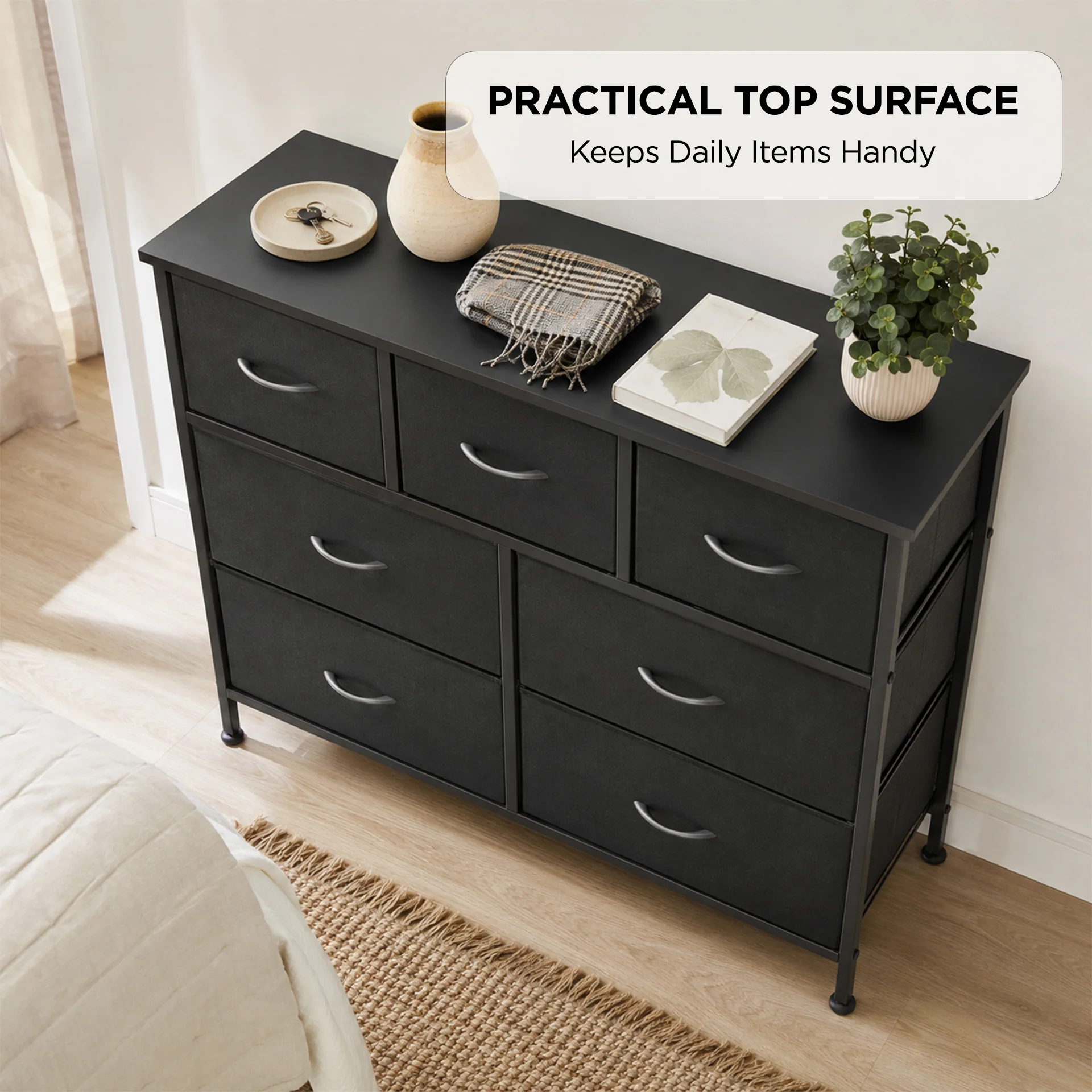 Madilyn 7 Drawers Lowboy - Black - Image 6