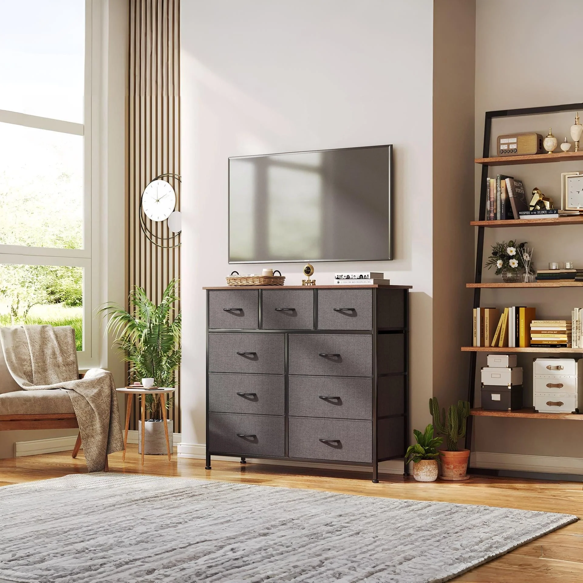 Madilyn 9 Drawers Tallboy - Black Walnut