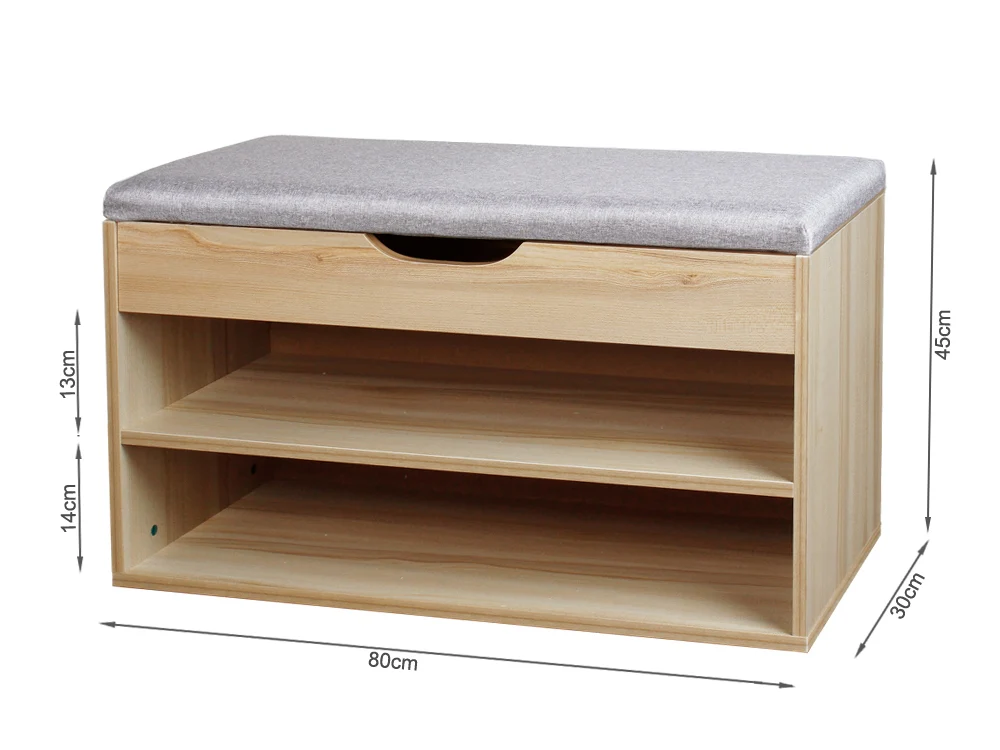 MANTLE Shoe Storage Shoe Bench - BEIGE + GREY - Image 5